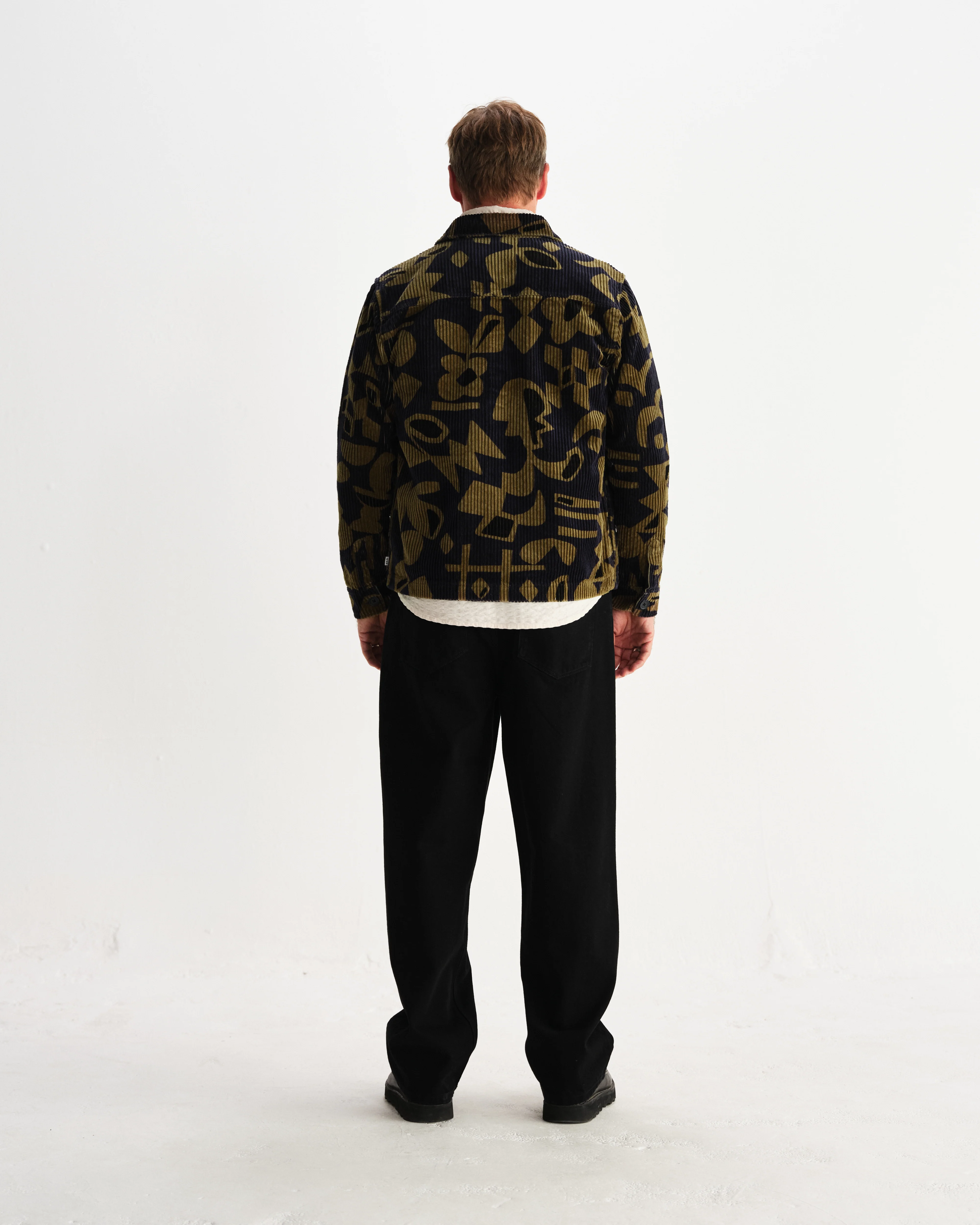 Rockley - Navy And Khaki Shapes Jumbo Corduroy Overshirt - Image 6