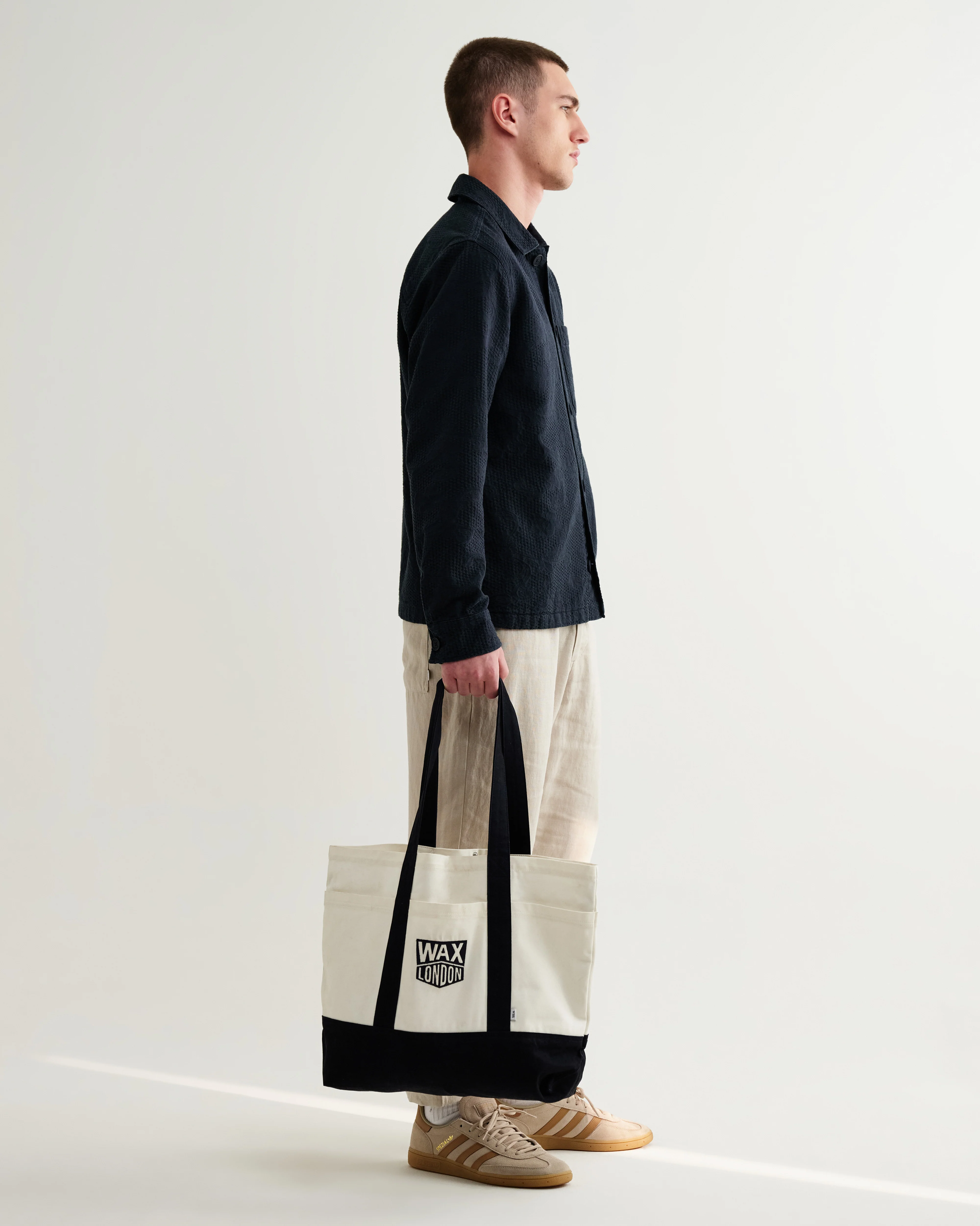 Rockley - Navy Honeycomb Jacquard Overshirt - Image 6
