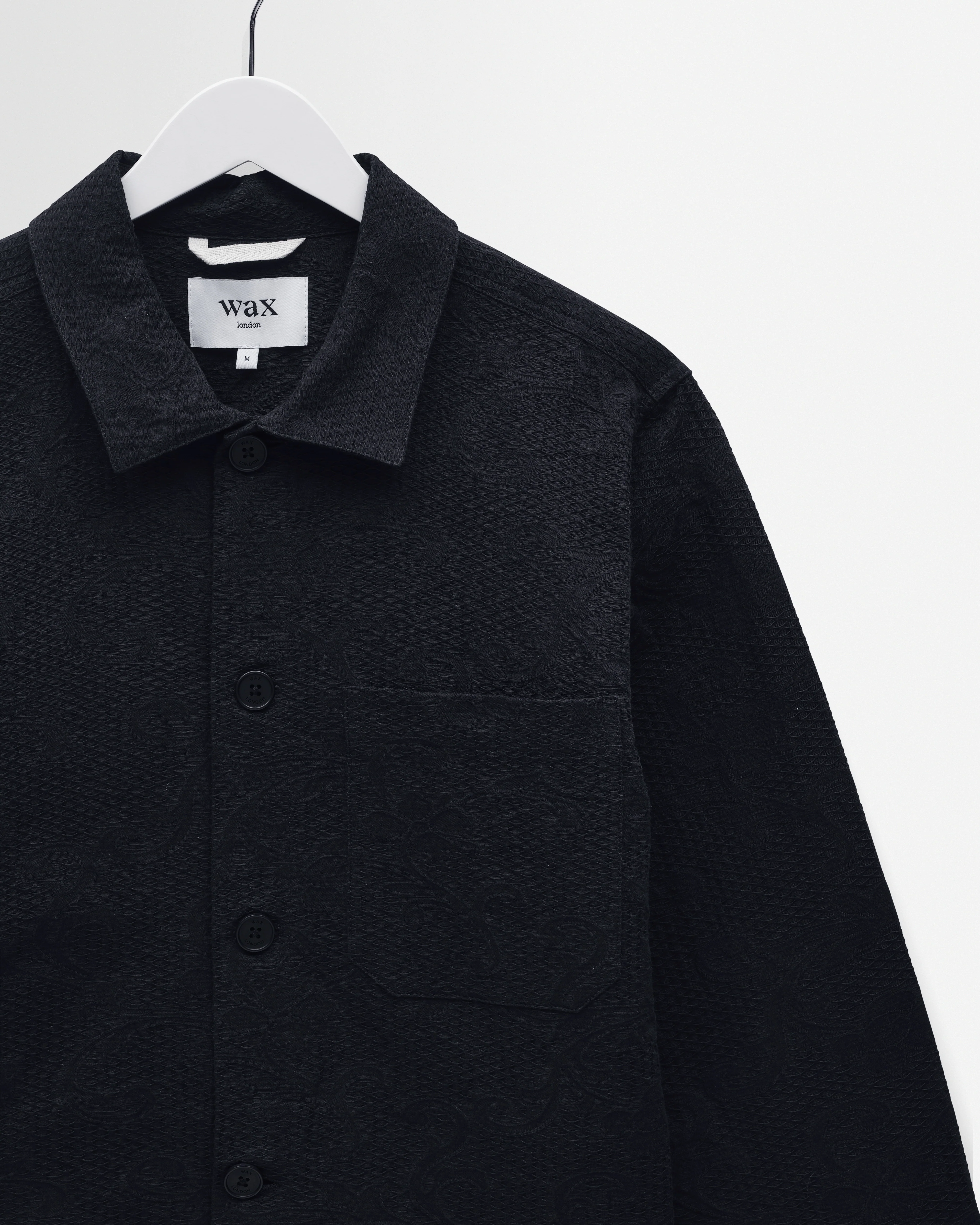 Rockley - Navy Honeycomb Jacquard Overshirt - Image 7