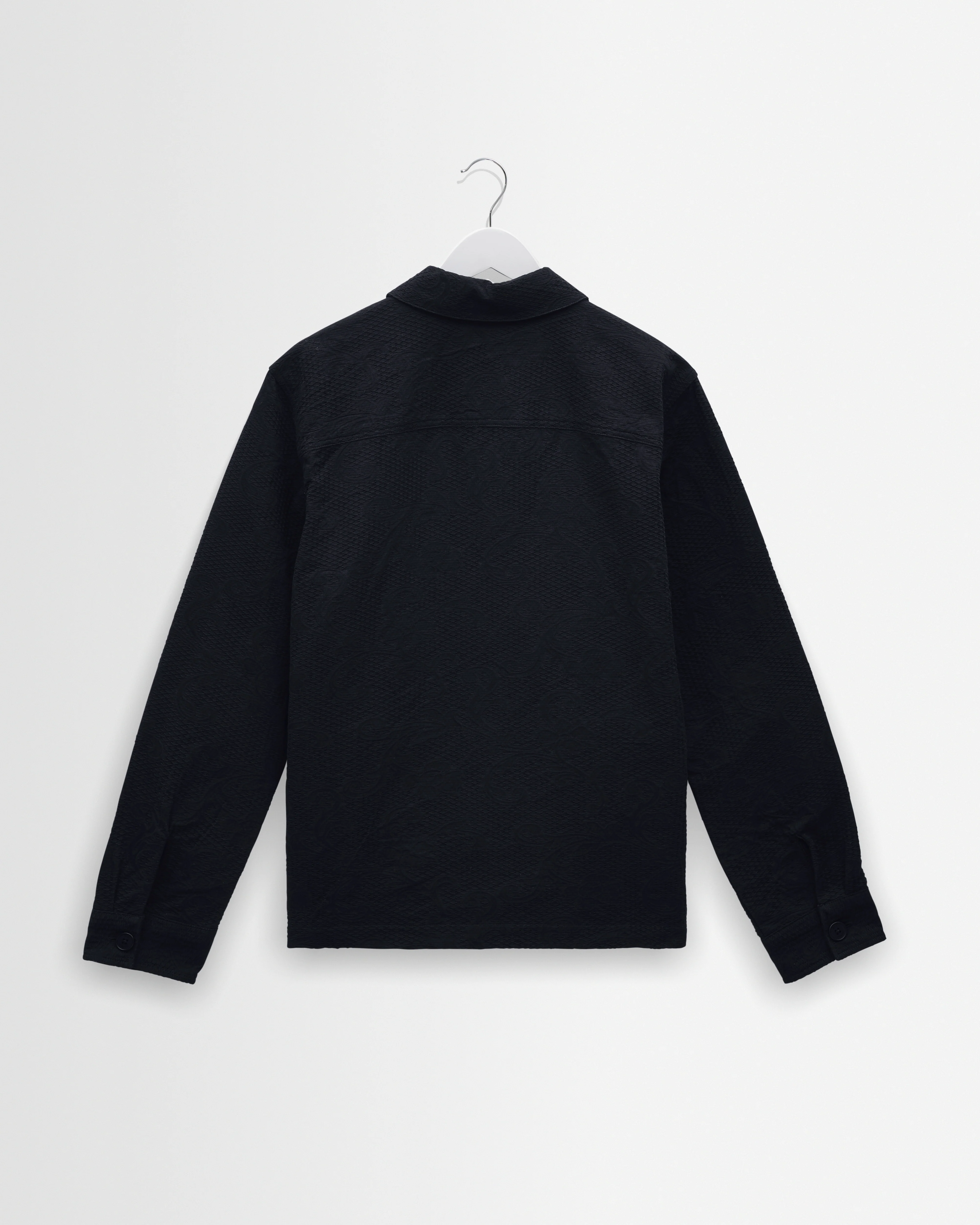 Rockley - Navy Honeycomb Jacquard Overshirt - Image 8