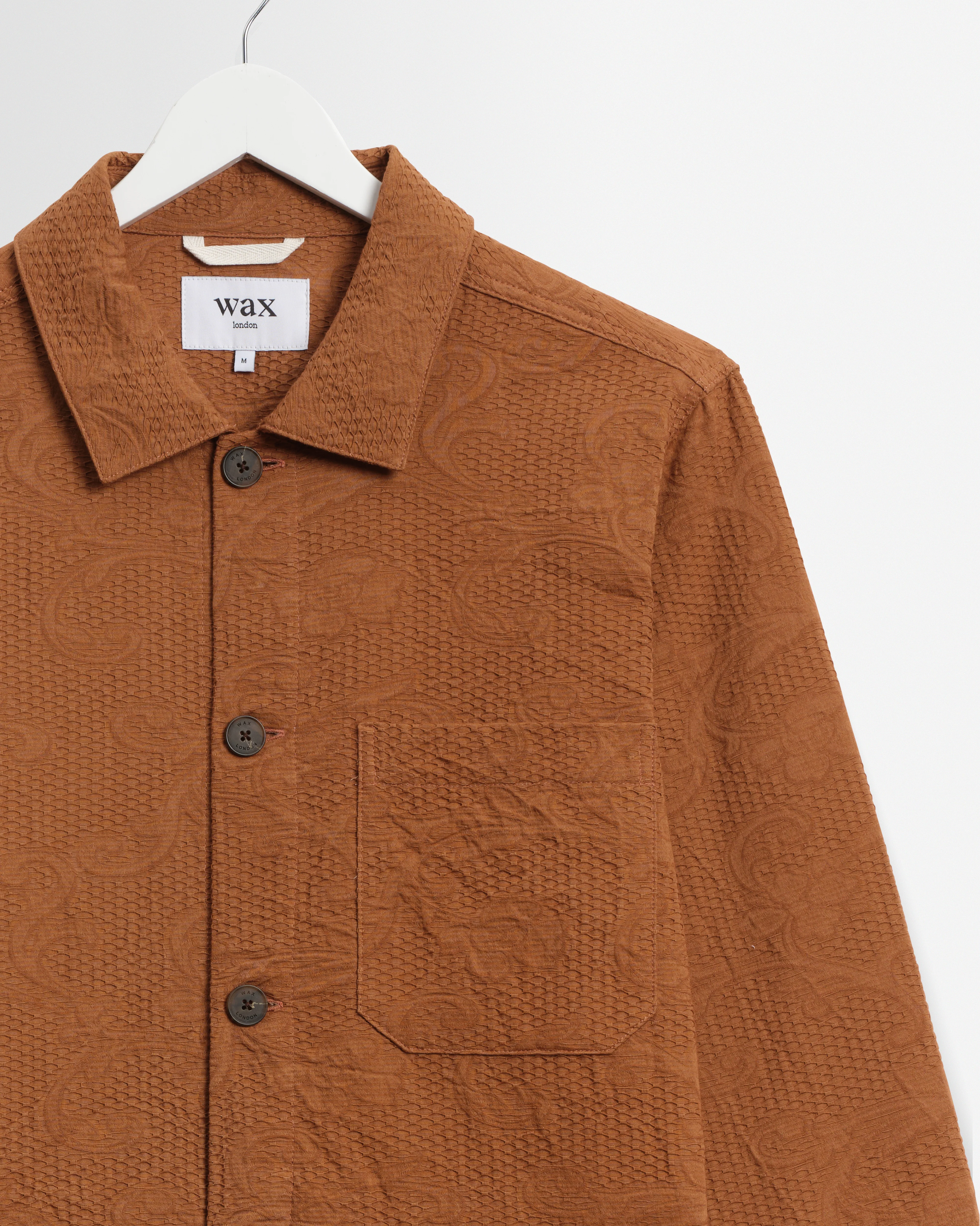 Rockley - Rust Honeycomb Jacquard Overshirt - Image 8