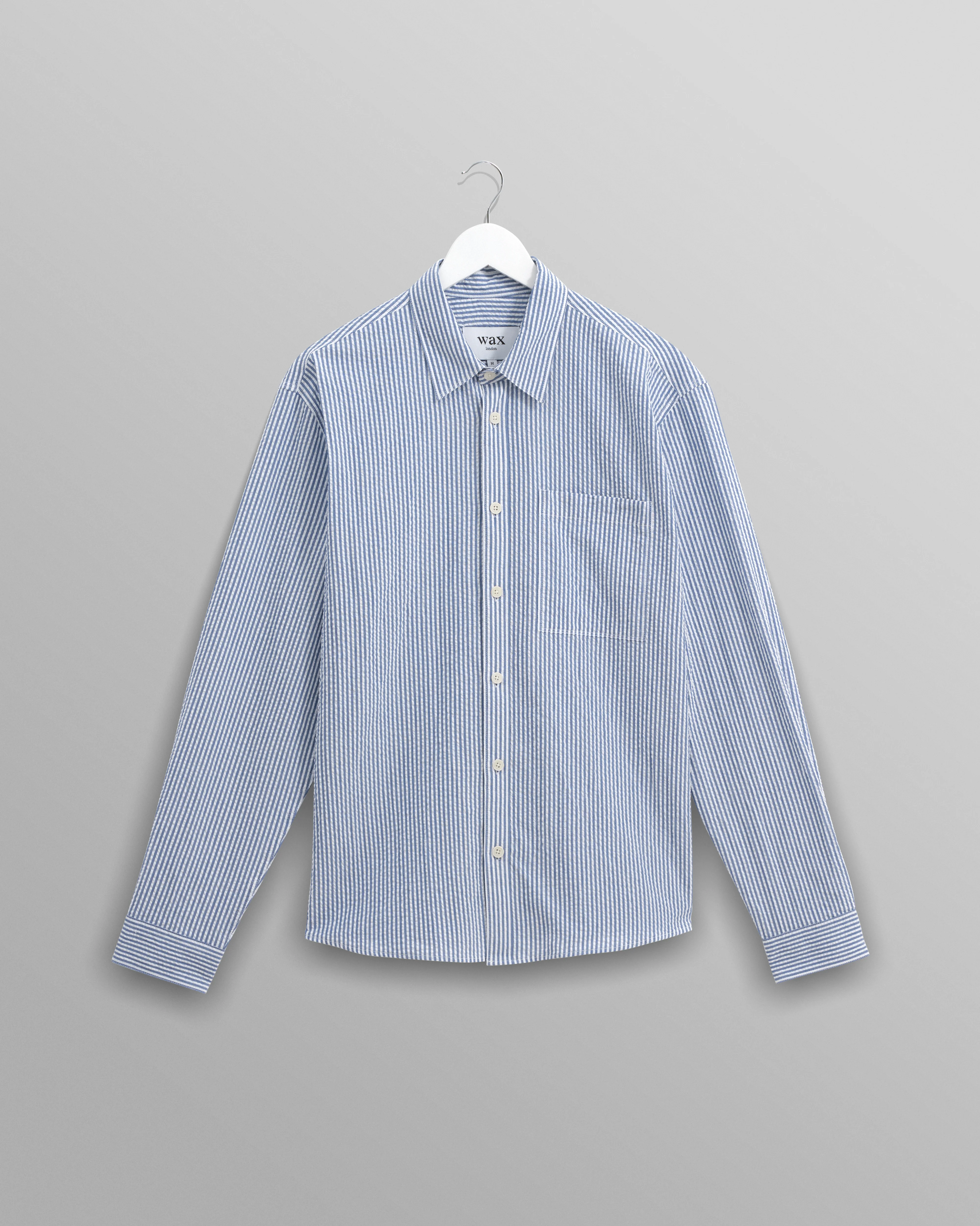 Rove - Blue Striped Cotton-Seersucker Shirt