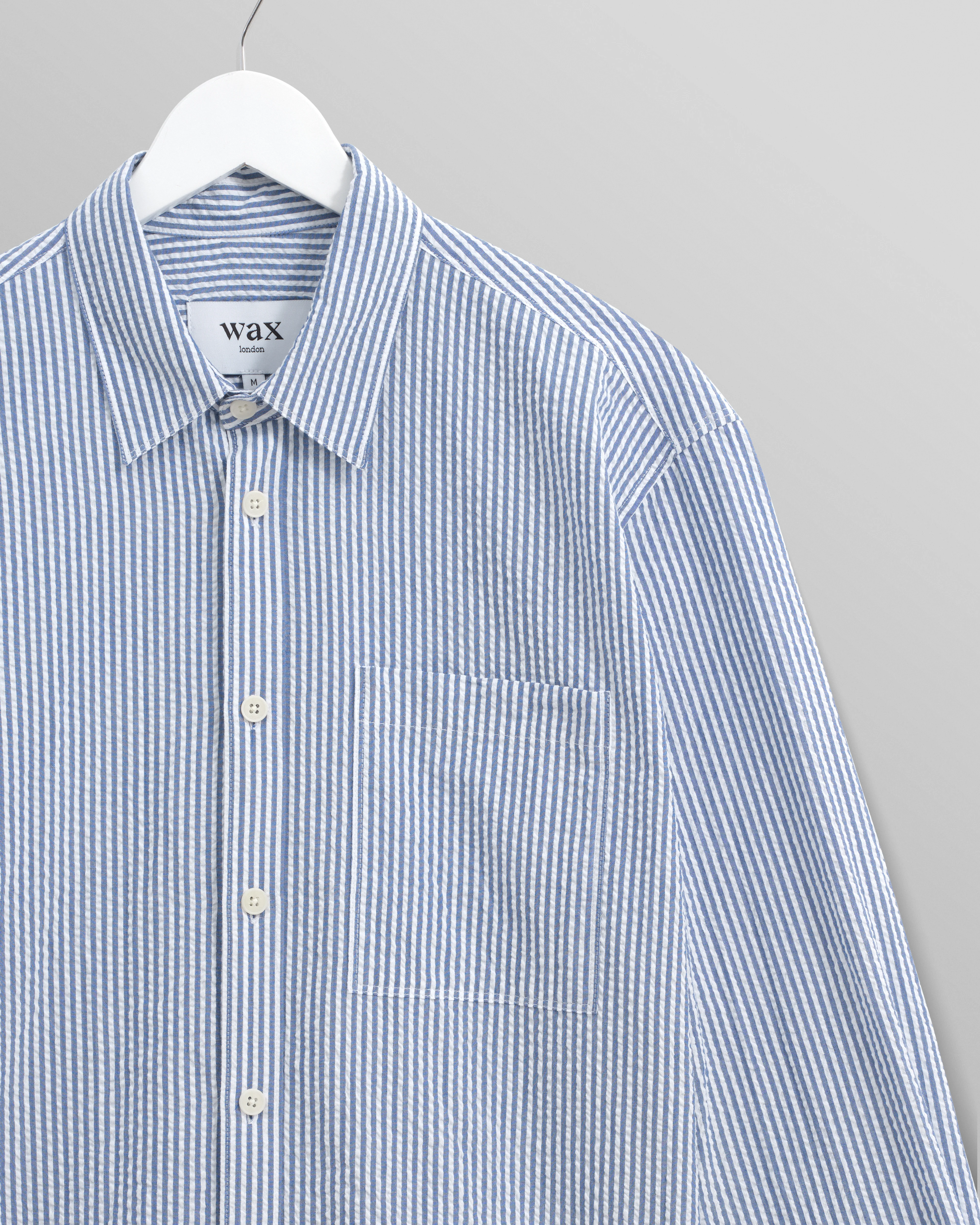 Rove - Blue Striped Cotton-Seersucker Shirt - Image 9
