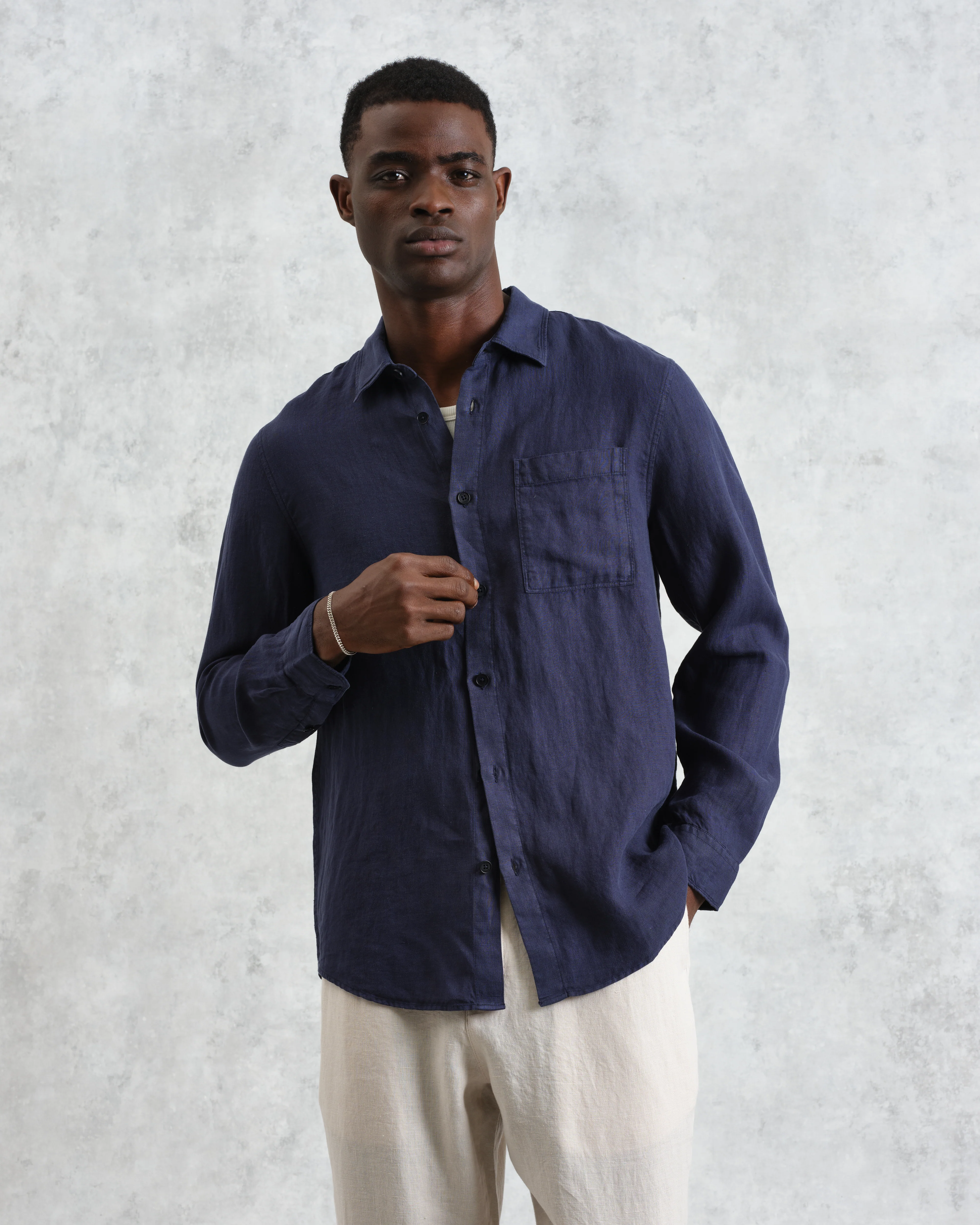 Rove - Navy Linen Shirt - Image 3