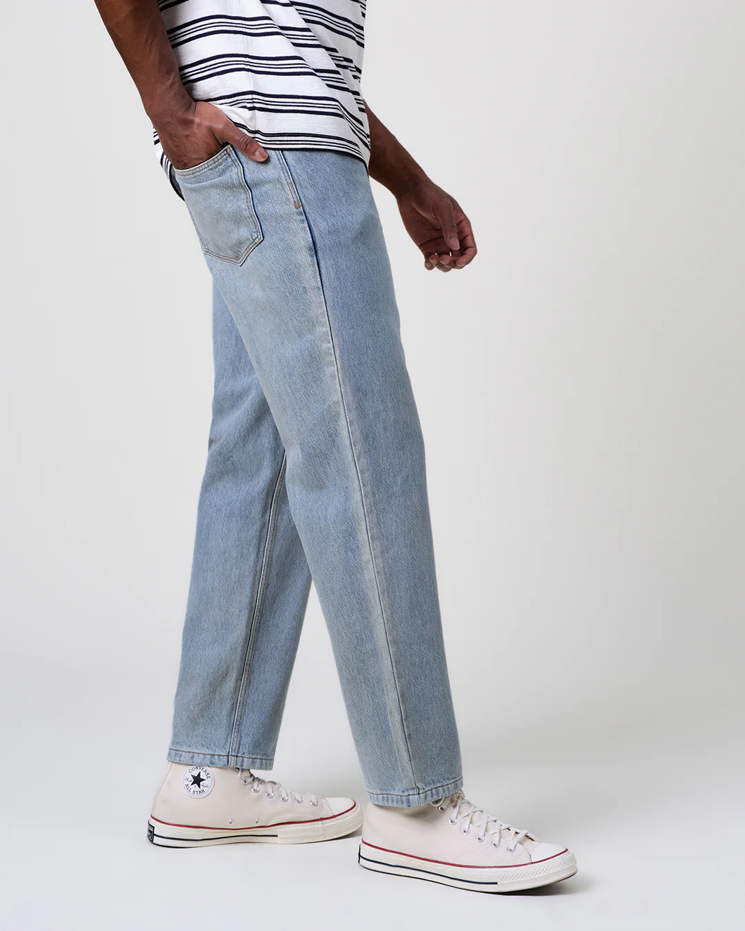 Russell - Light Blue Wash Straight Fit Denim Jeans - Image 5
