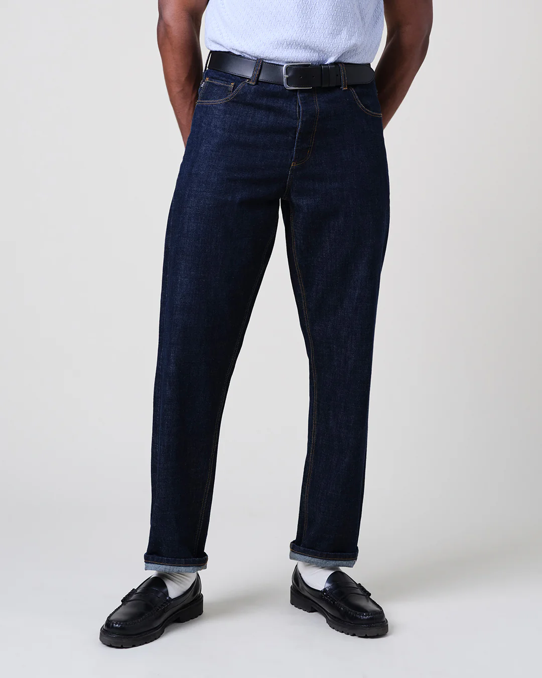Russell - Rinse Wash Selvedge Straight Fit Denim Jeans - Image 3