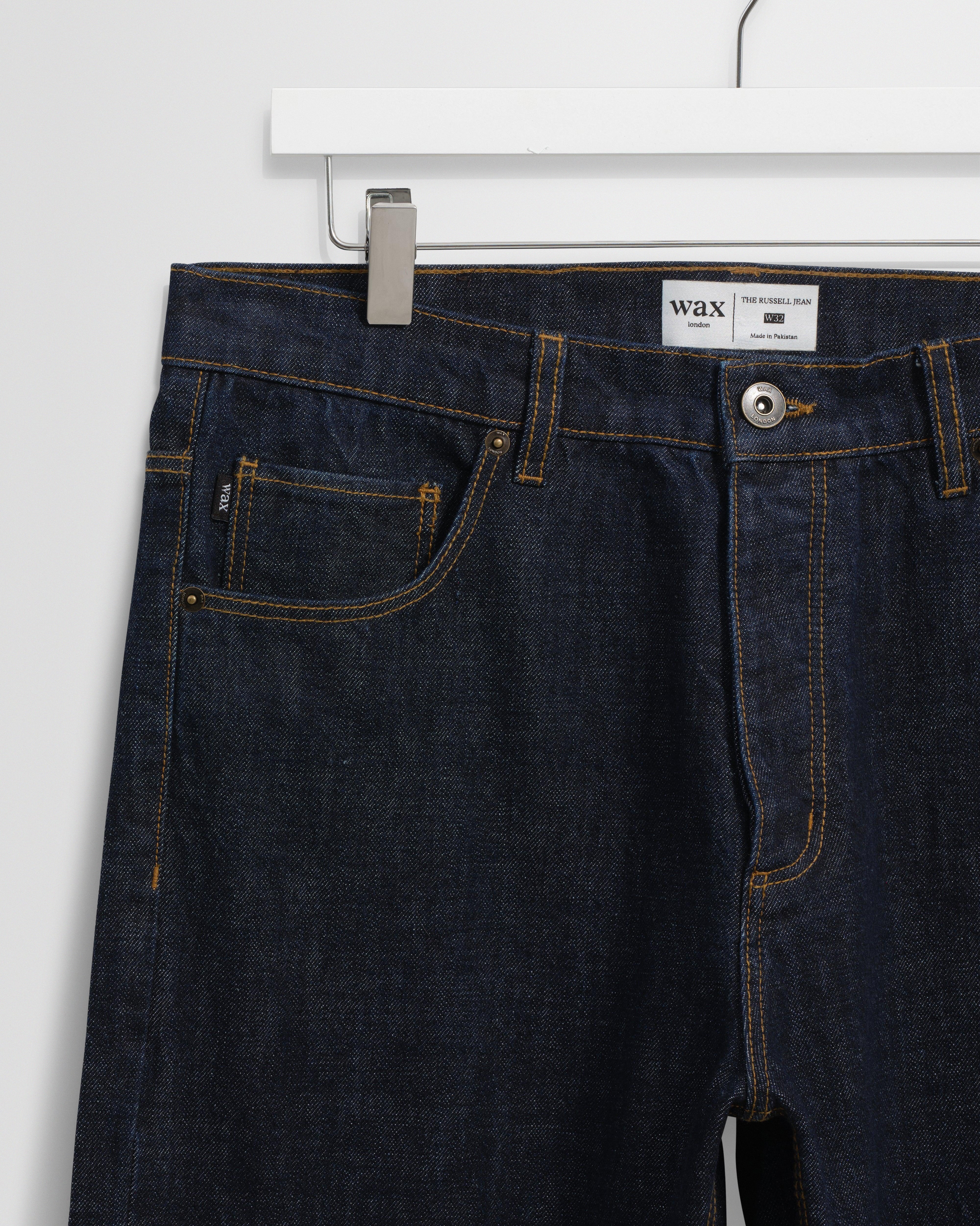 Russell - Rinse Wash Selvedge Straight Fit Denim Jeans - Image 7