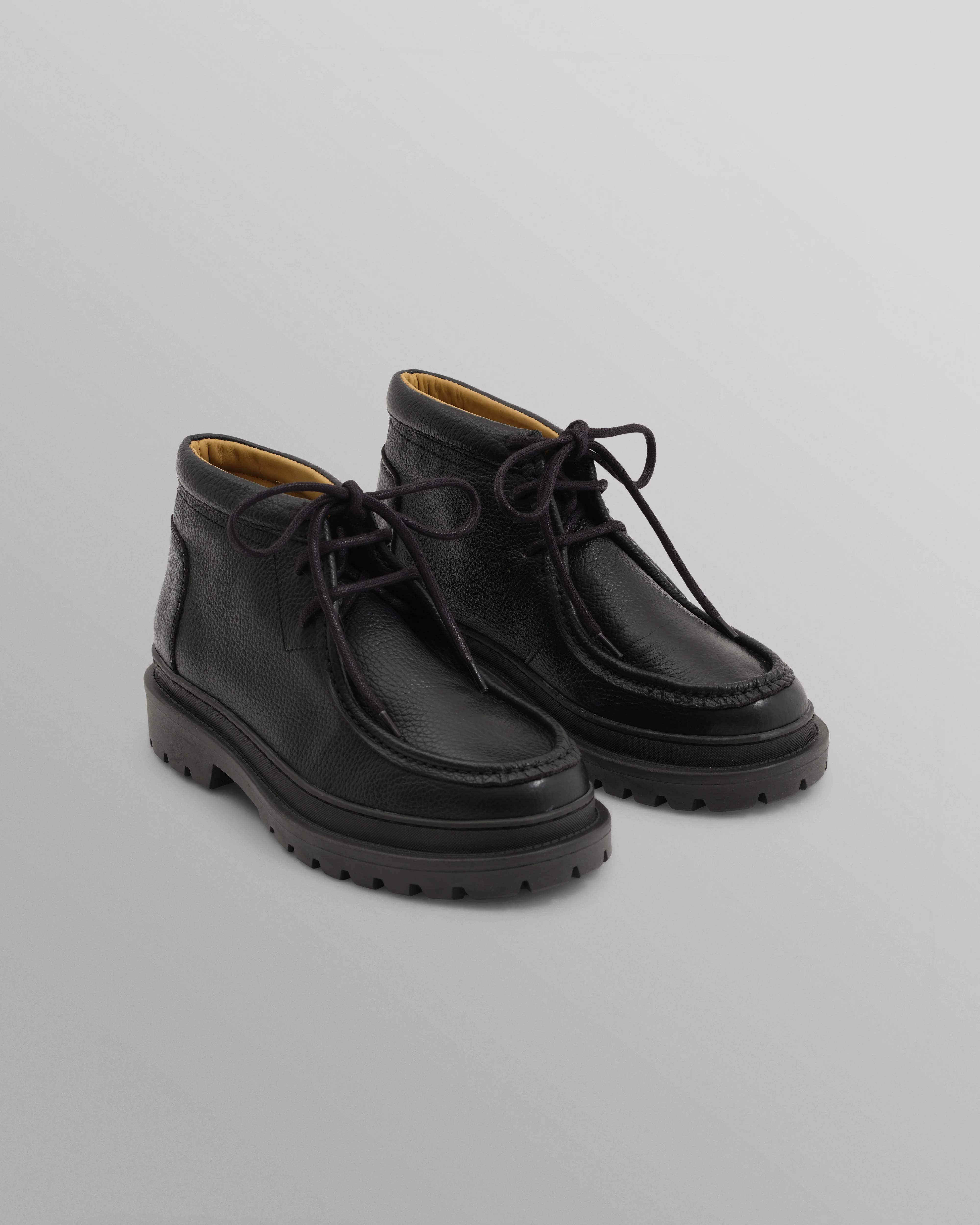 S.T. Valentin - Black Grain Leather Chunky Deck Boot - Image 4
