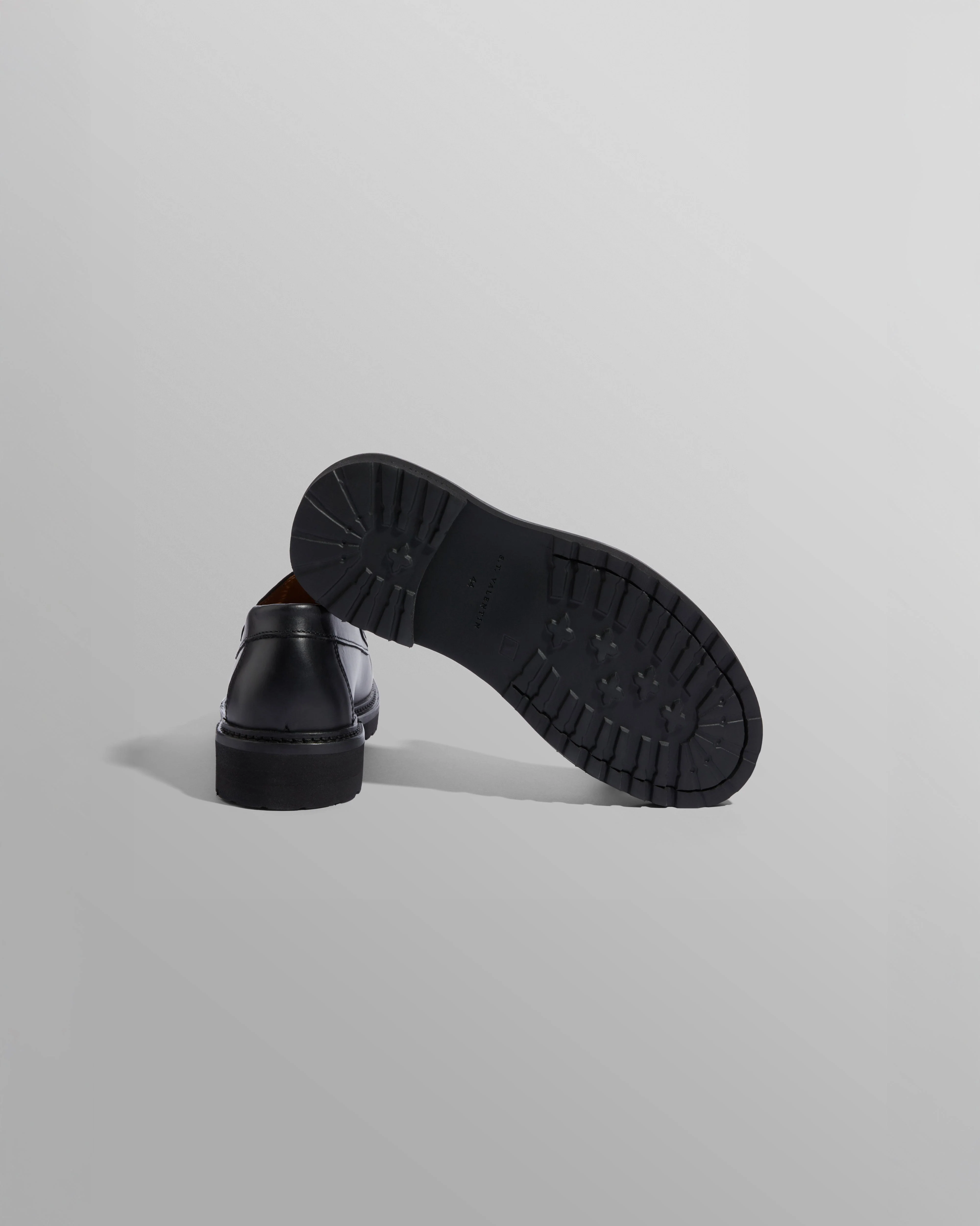 S.T. Valentin - Black Smooth Italian Leather And Suede Loafers - Image 3