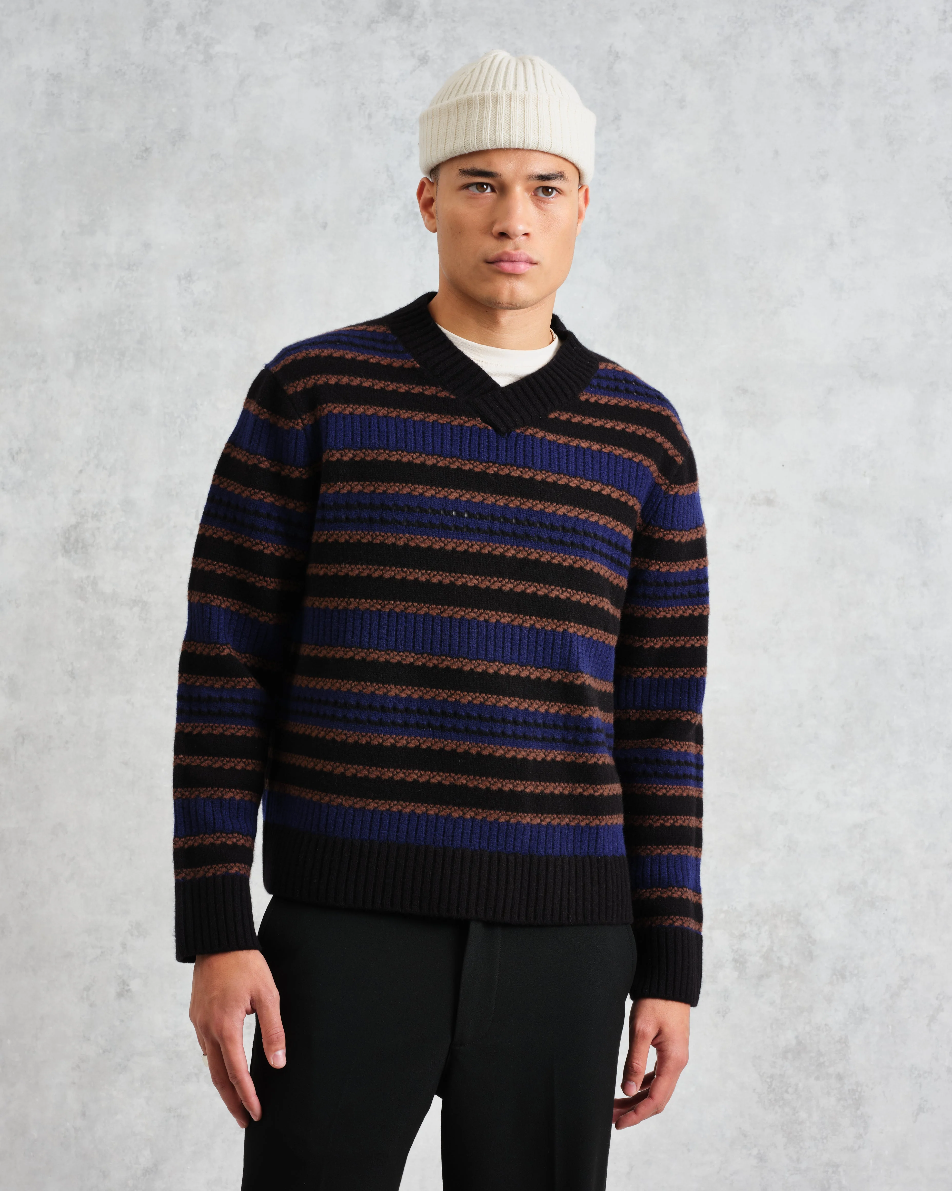 Scafell - Black Pointelle Stitch Jumper - Image 2