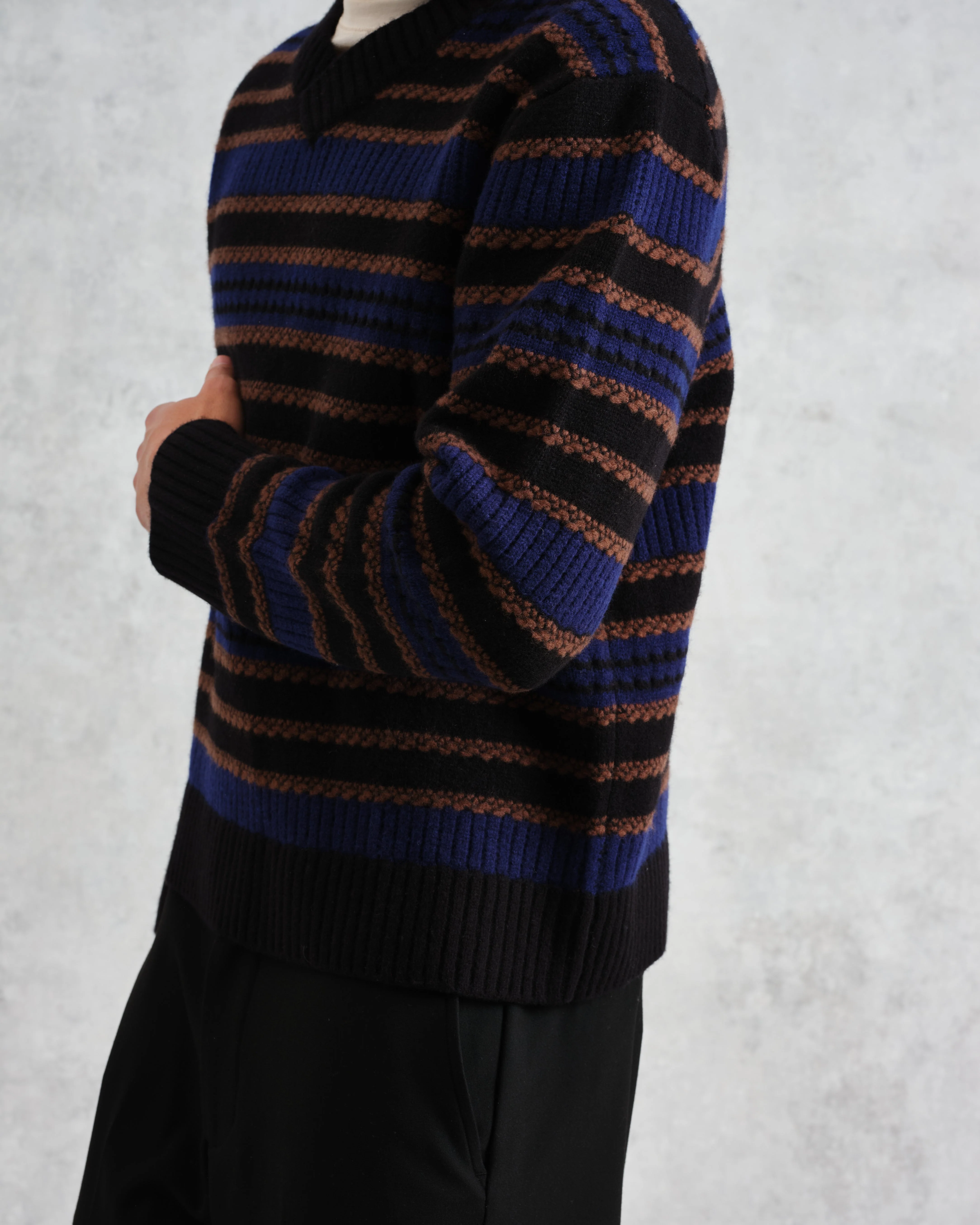 Scafell - Black Pointelle Stitch Jumper - Image 3