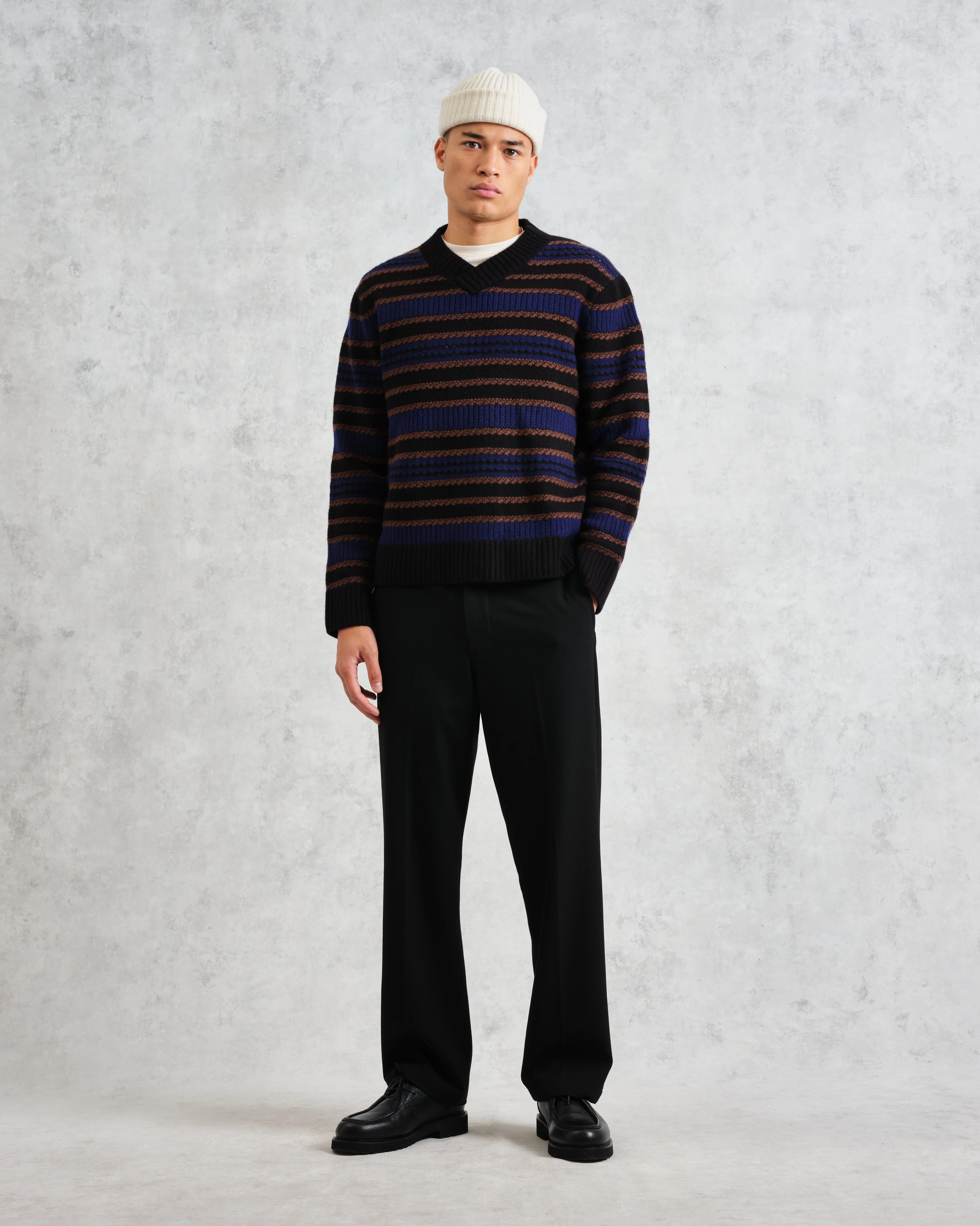 Scafell - Black Pointelle Stitch Jumper - Image 4