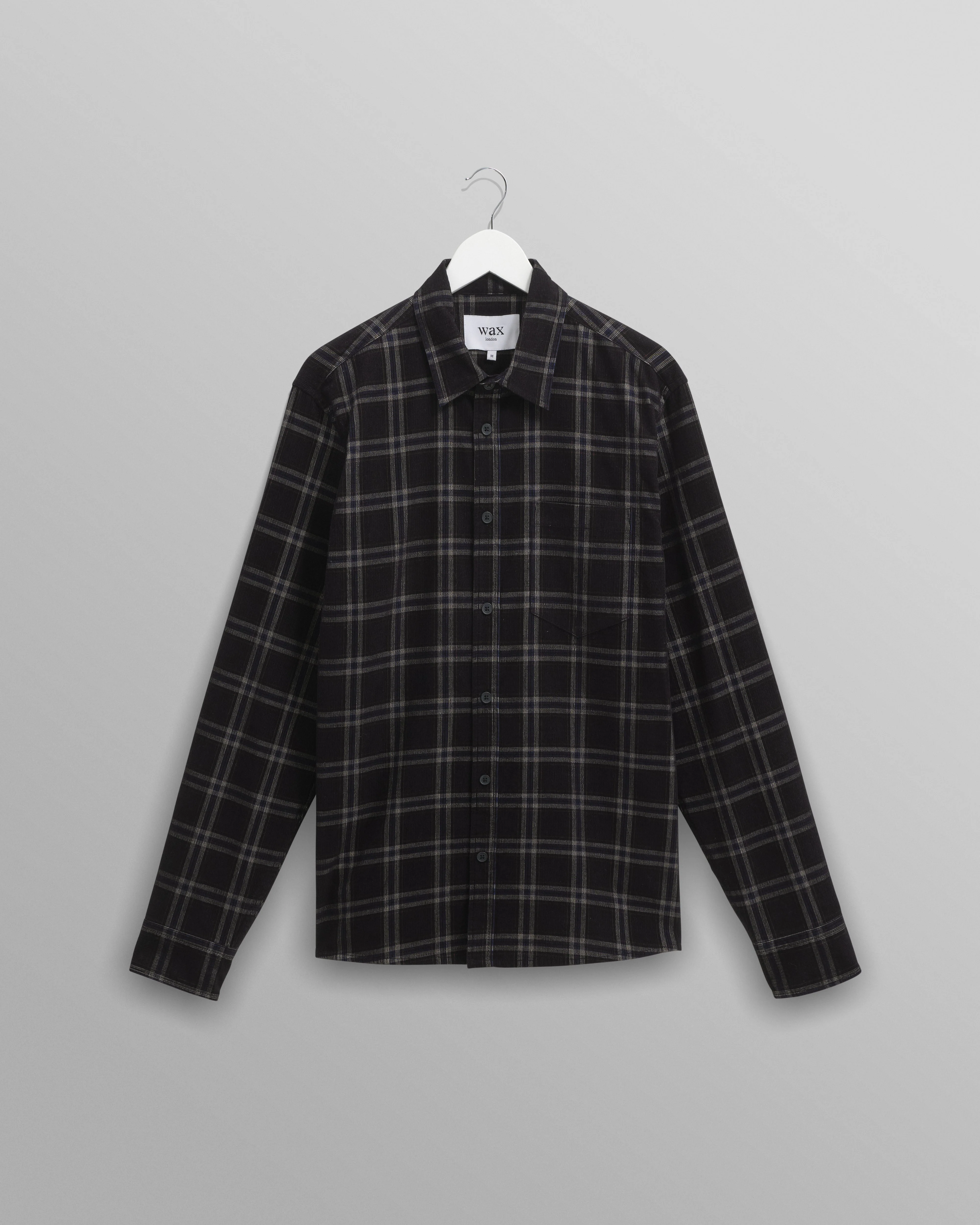 Shelly - Black Check Babycord Shirt