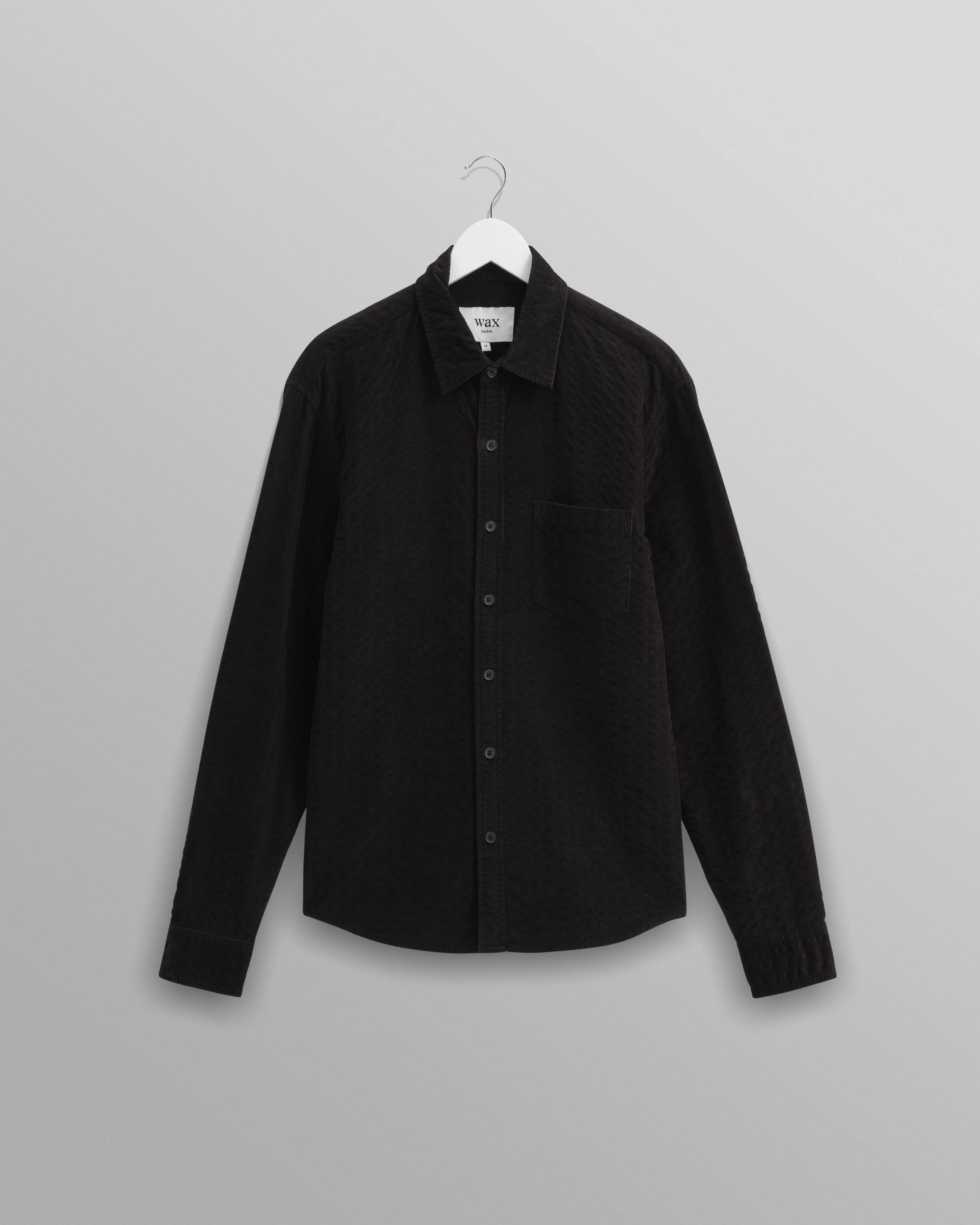 Shelly - Black Seersucker Corduroy Shirt