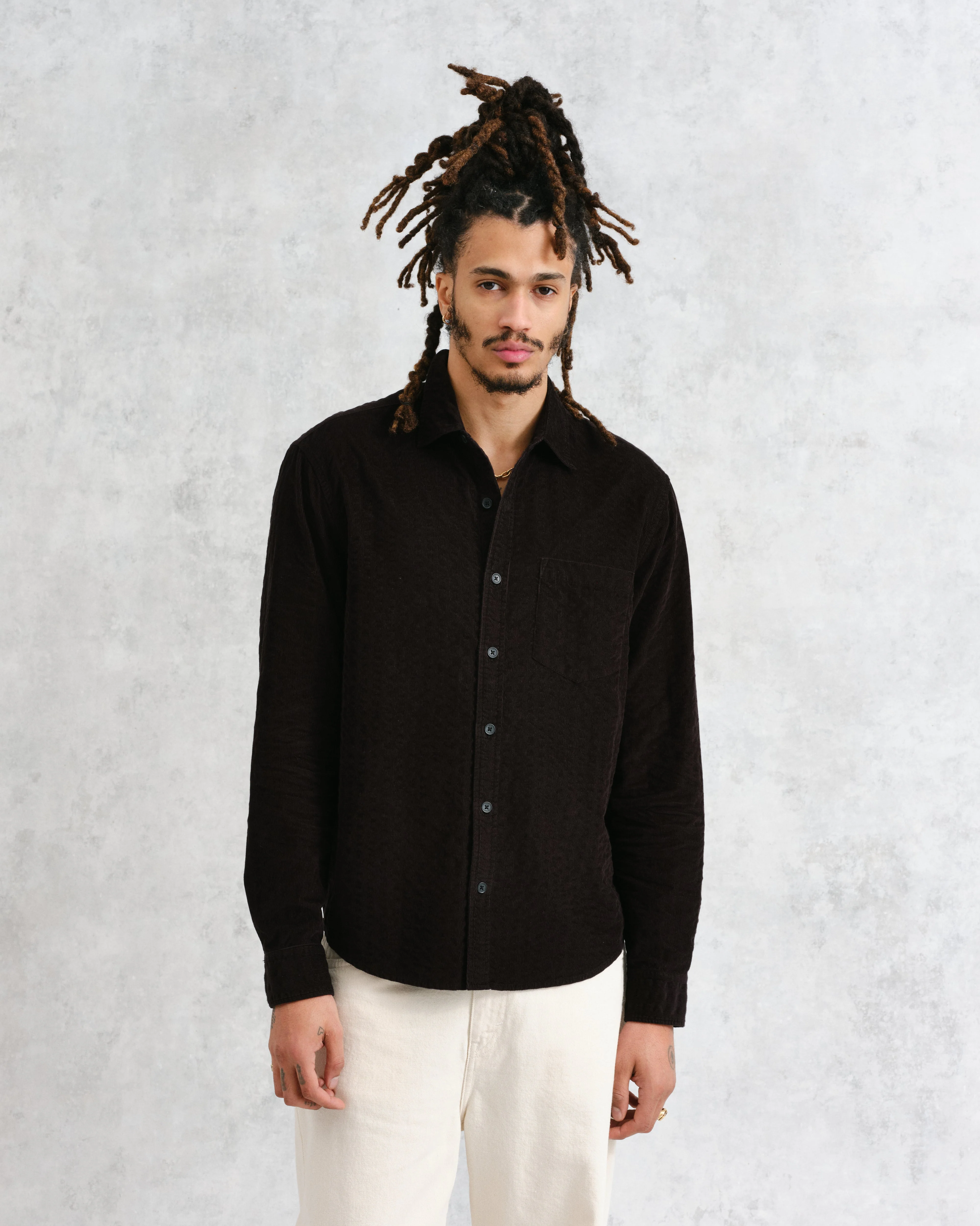 Shelly - Black Seersucker Corduroy Shirt - Image 2