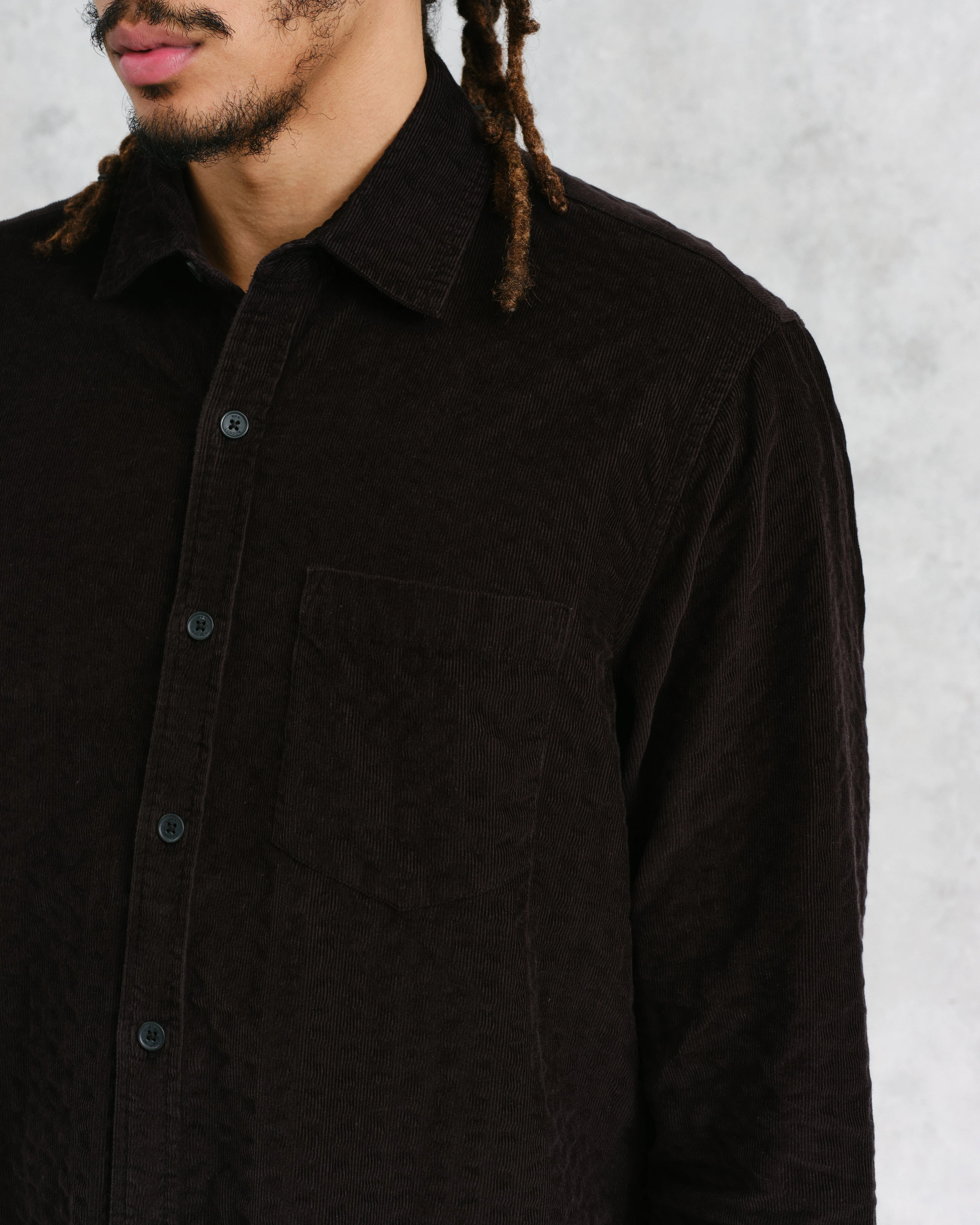 Shelly - Black Seersucker Corduroy Shirt - Image 3