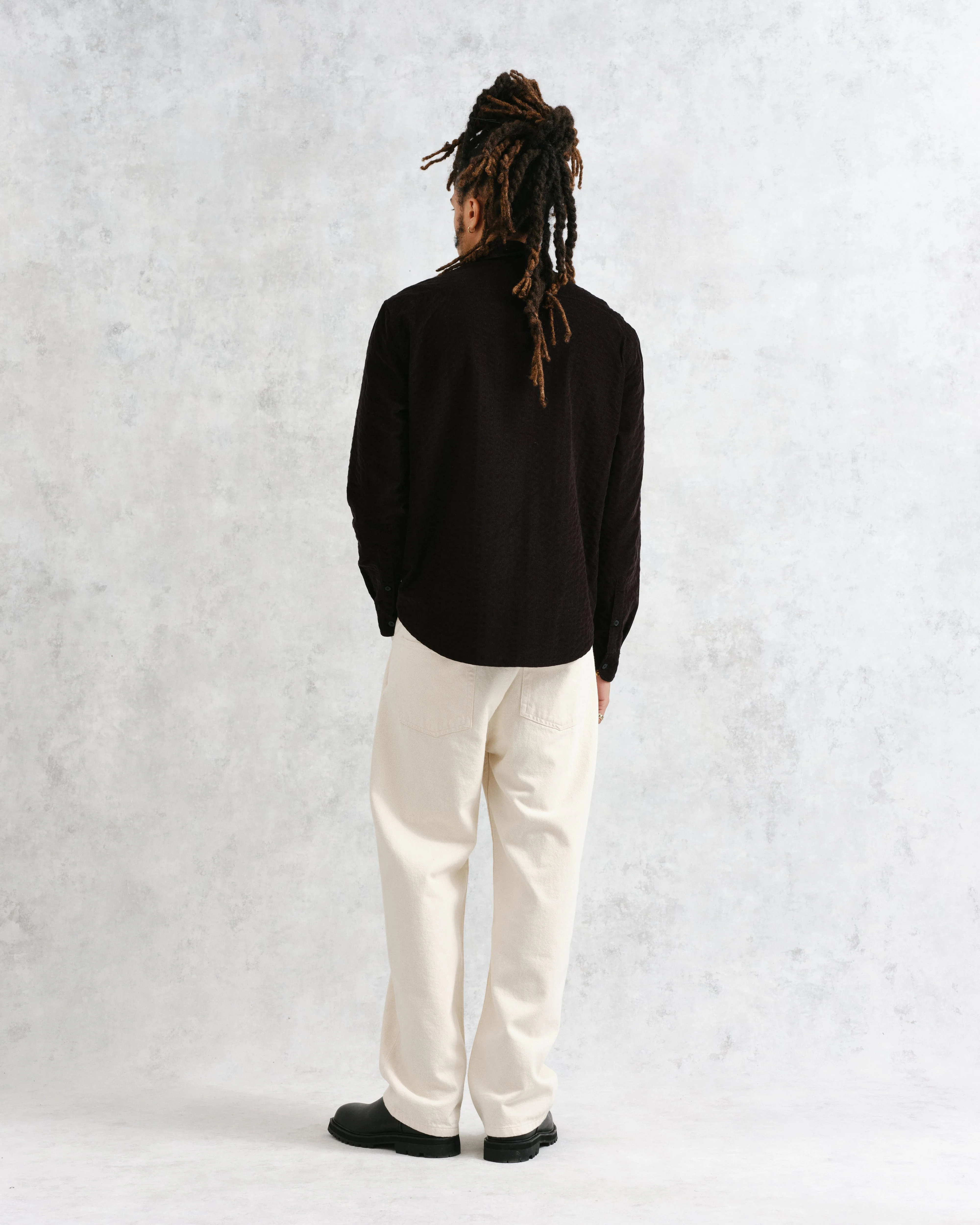 Shelly - Black Seersucker Corduroy Shirt - Image 5