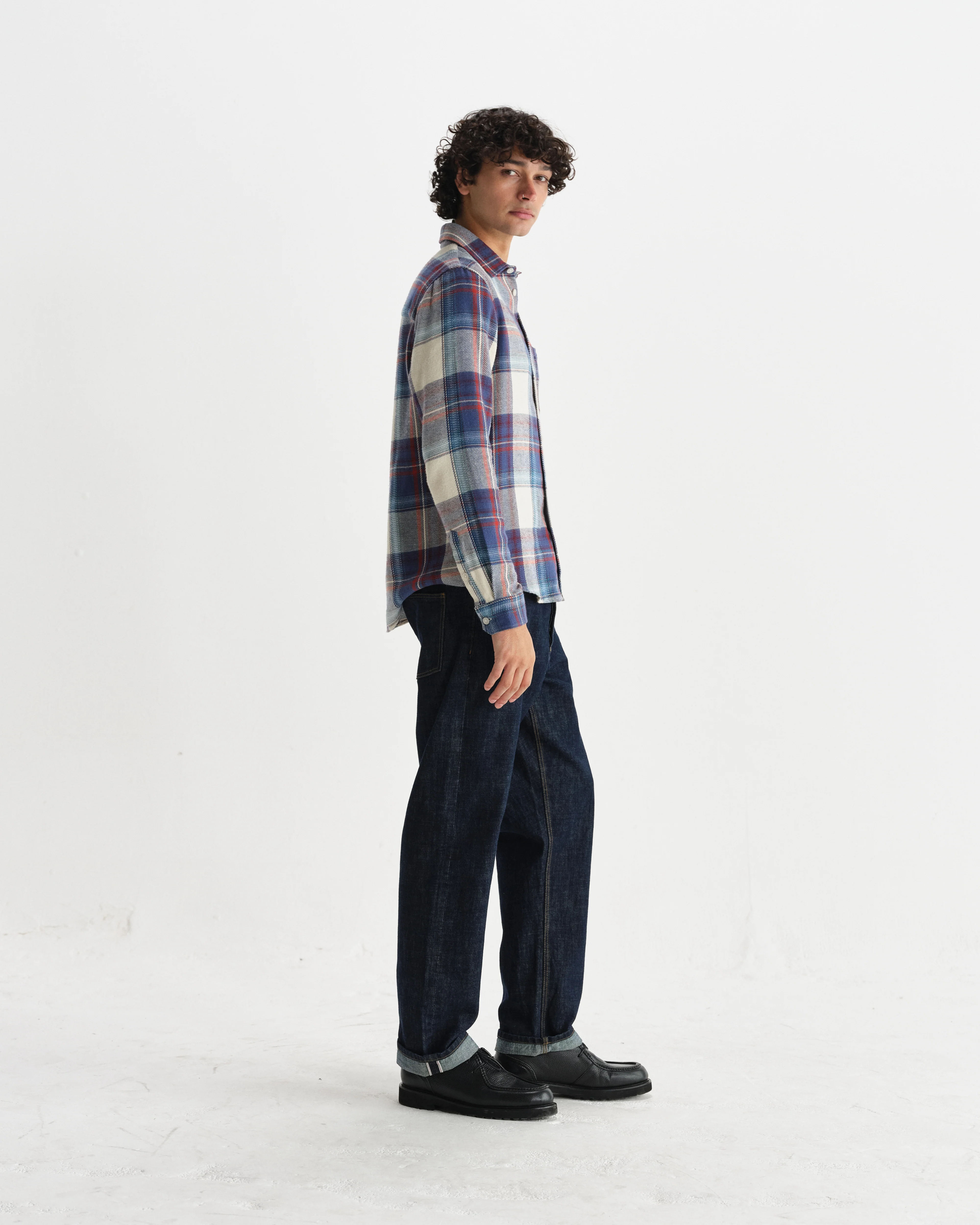 Shelly - Blue And Multicolour Check Flannel Shirt - Image 6