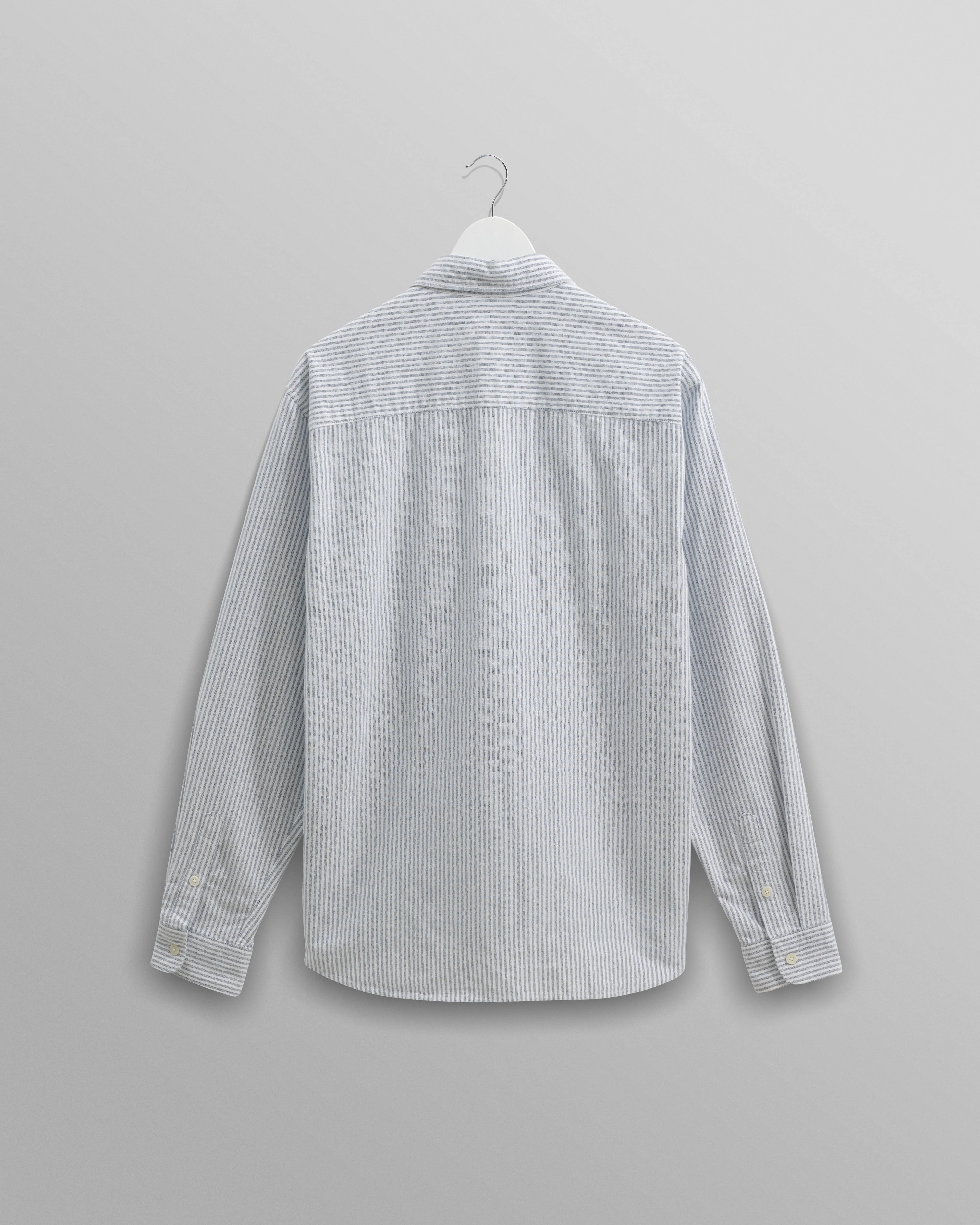 Shelly - Blue Brushed Oxford Stripe Shirt - Image 9