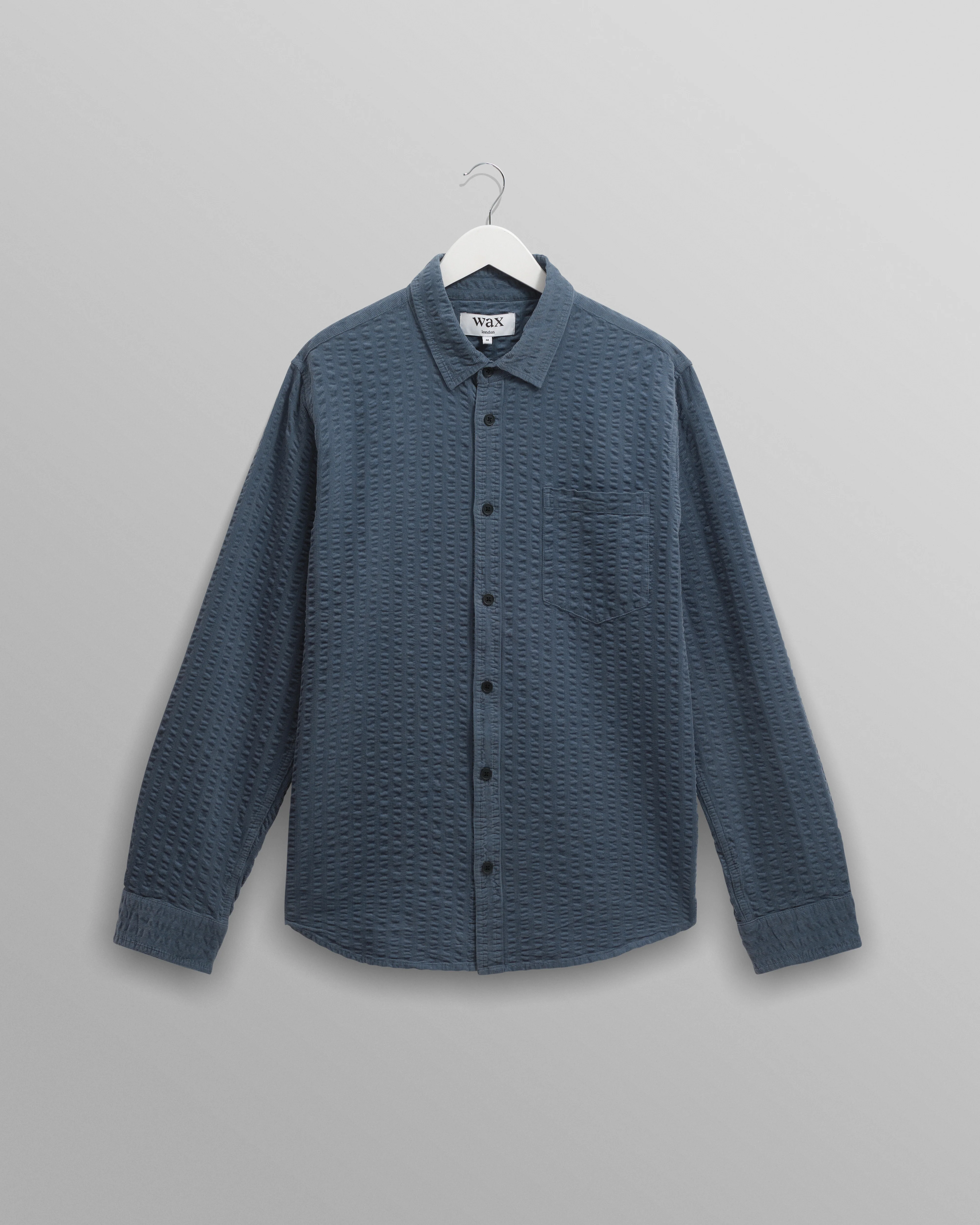 Shelly - Blue Seersucker Corduroy Shirt