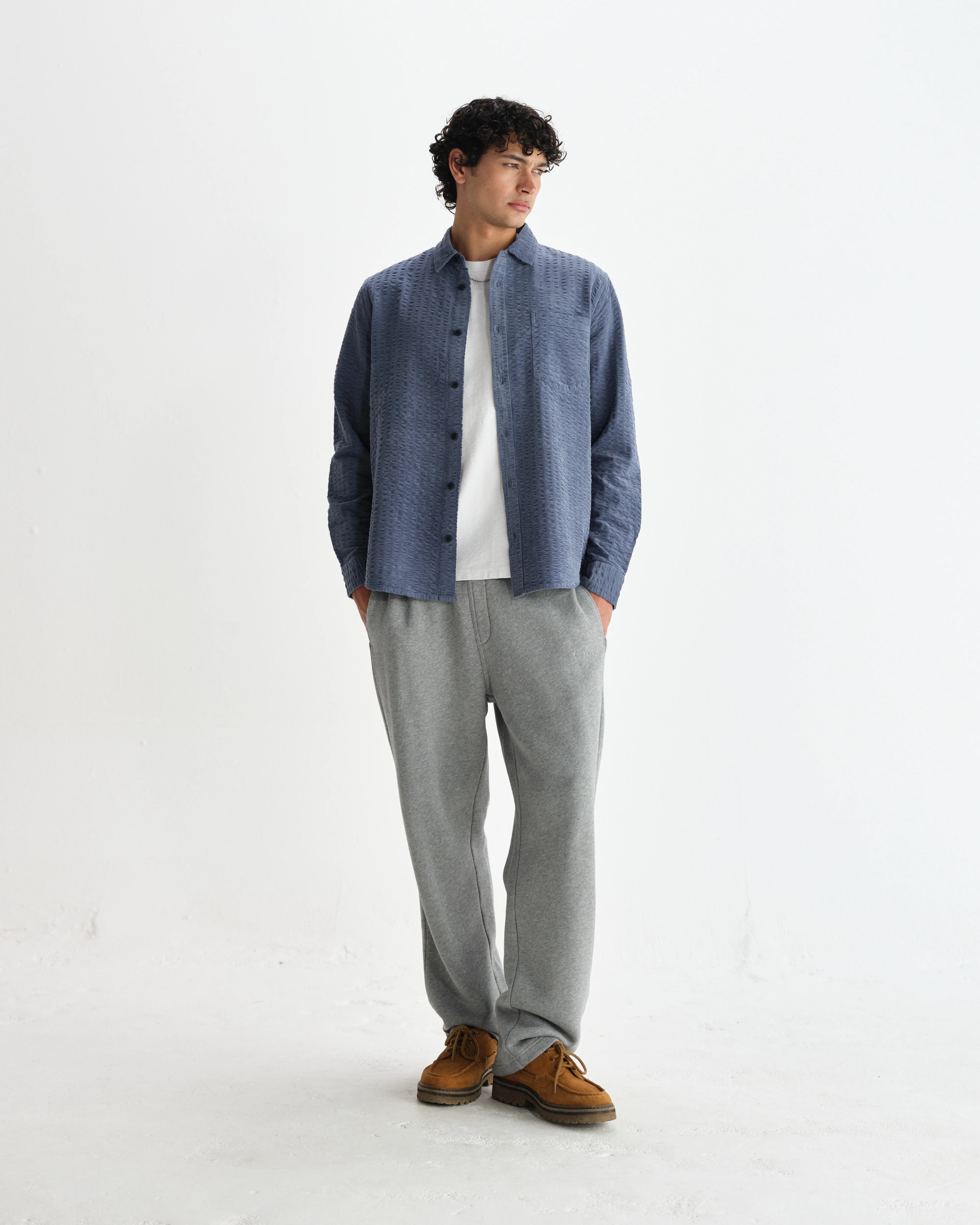 Shelly - Blue Seersucker Corduroy Shirt - Image 4