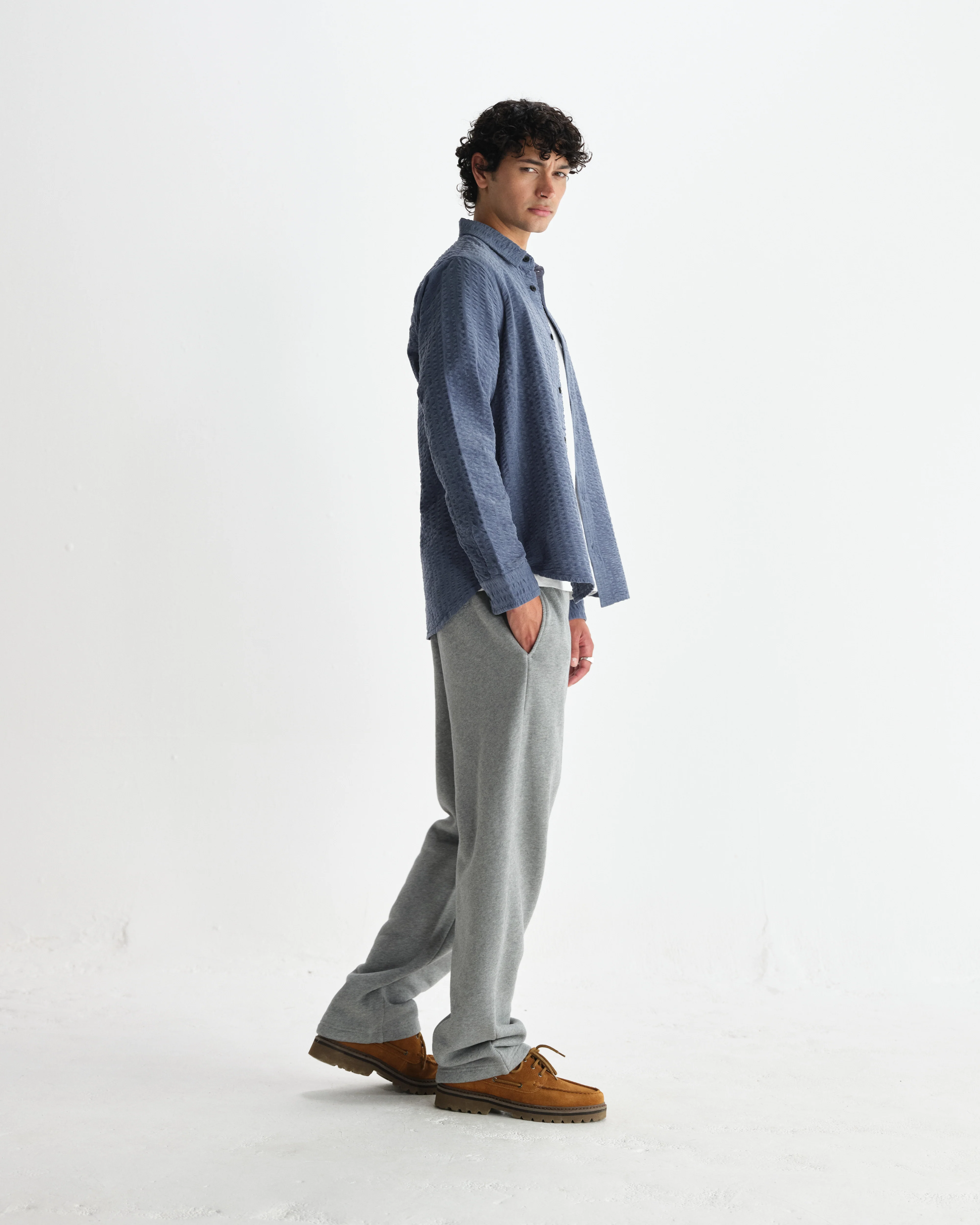 Shelly - Blue Seersucker Corduroy Shirt - Image 5