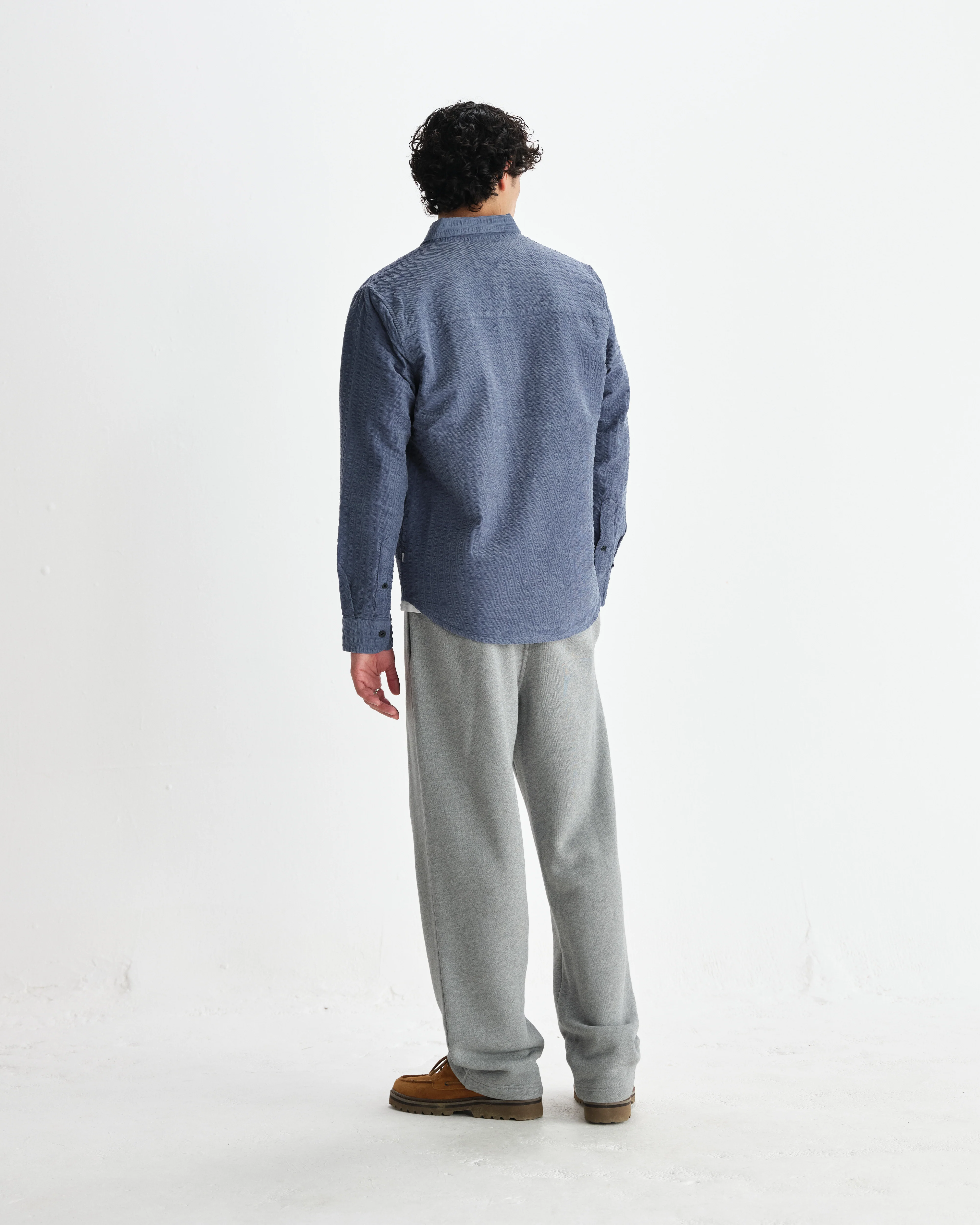 Shelly - Blue Seersucker Corduroy Shirt - Image 6