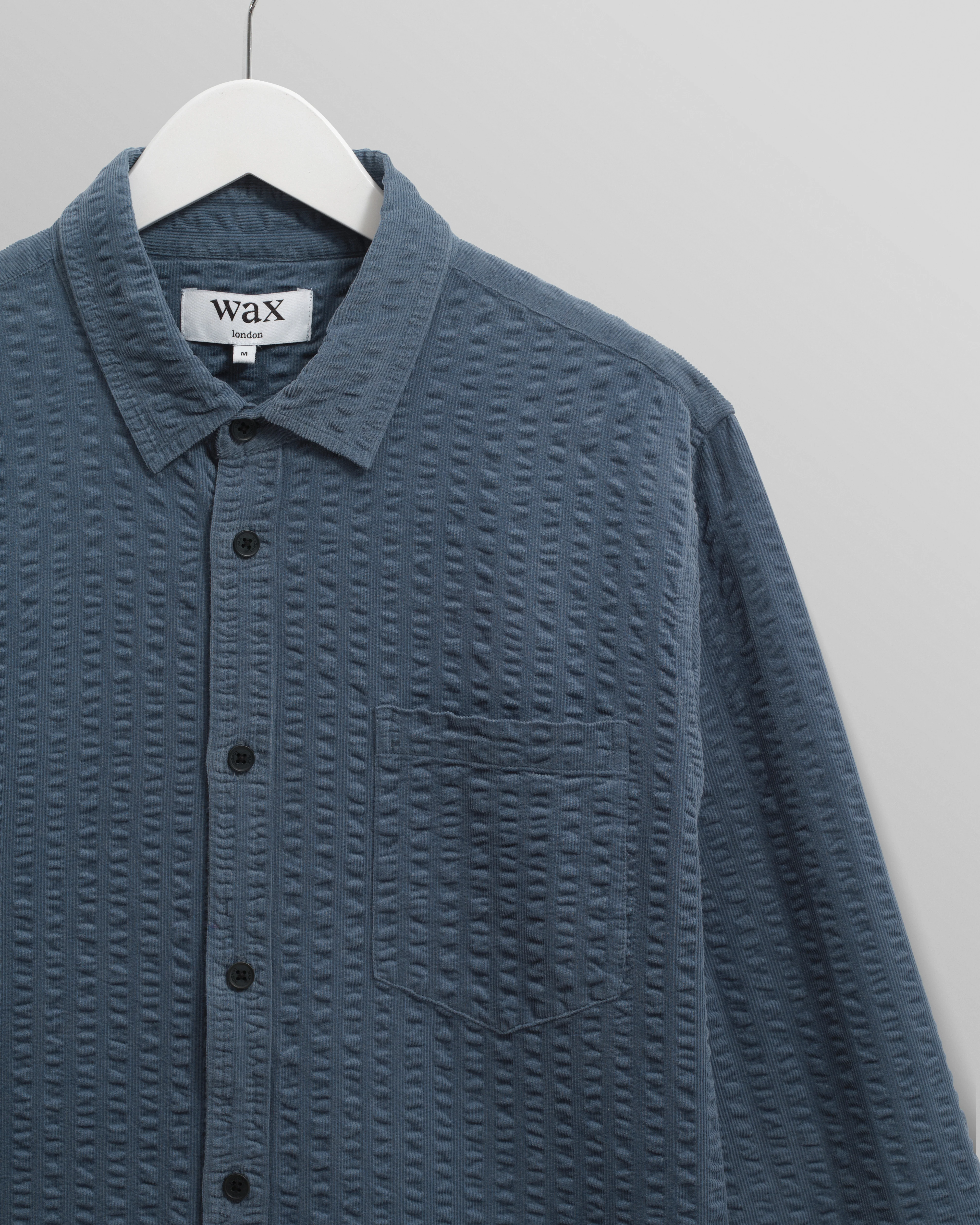 Shelly - Blue Seersucker Corduroy Shirt - Image 7