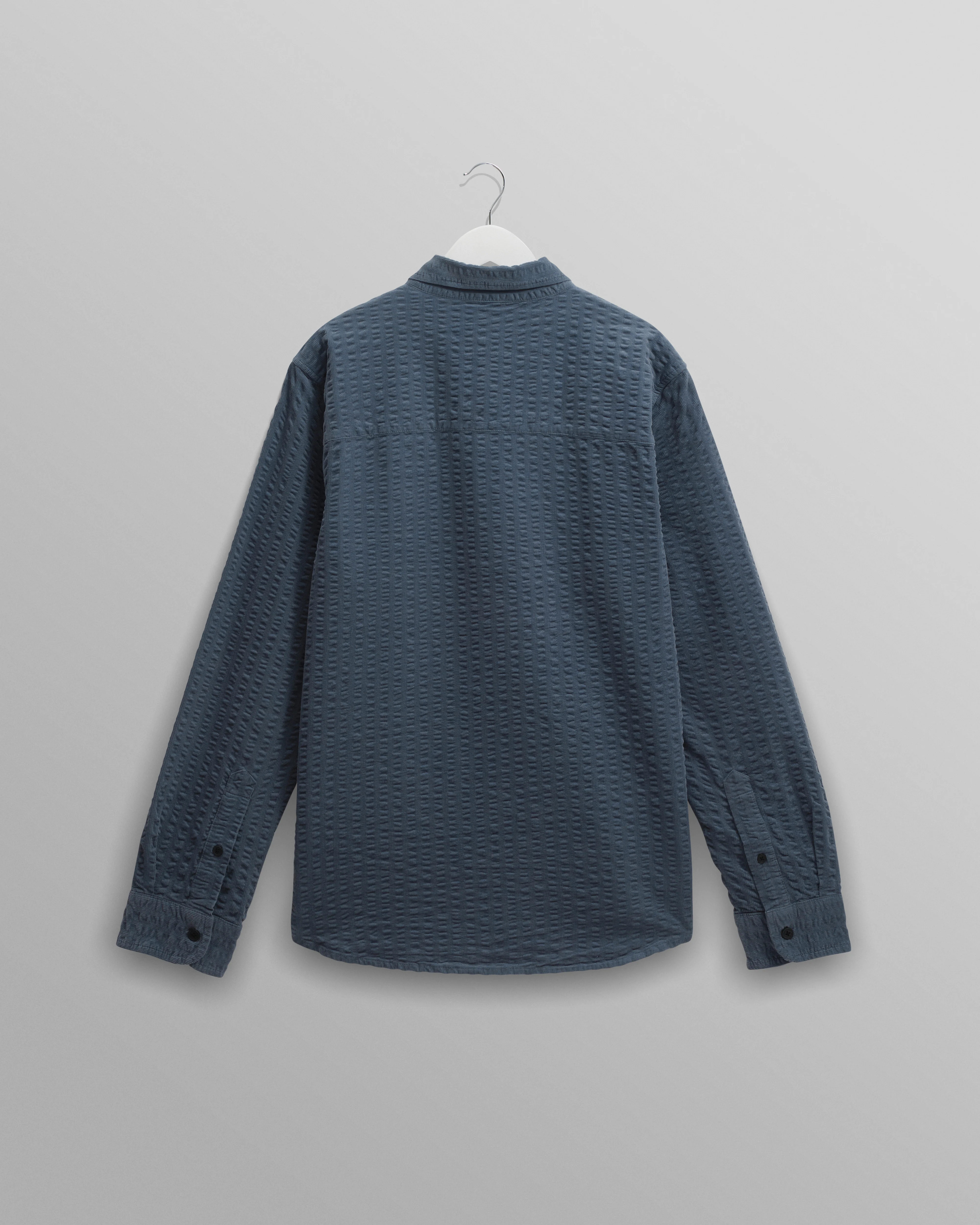 Shelly - Blue Seersucker Corduroy Shirt - Image 8