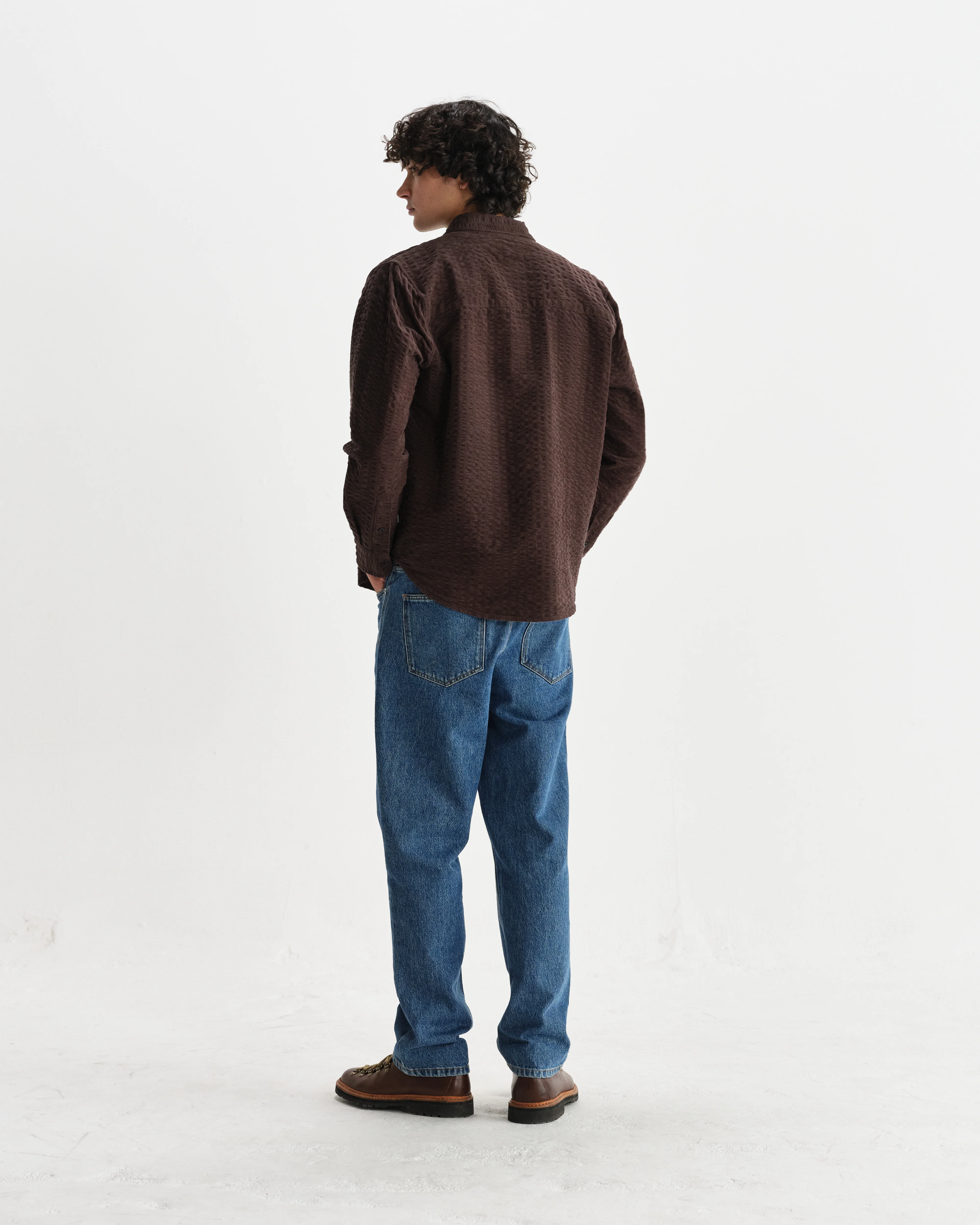Shelly - Dark Brown Seersucker Corduroy Shirt - Image 6