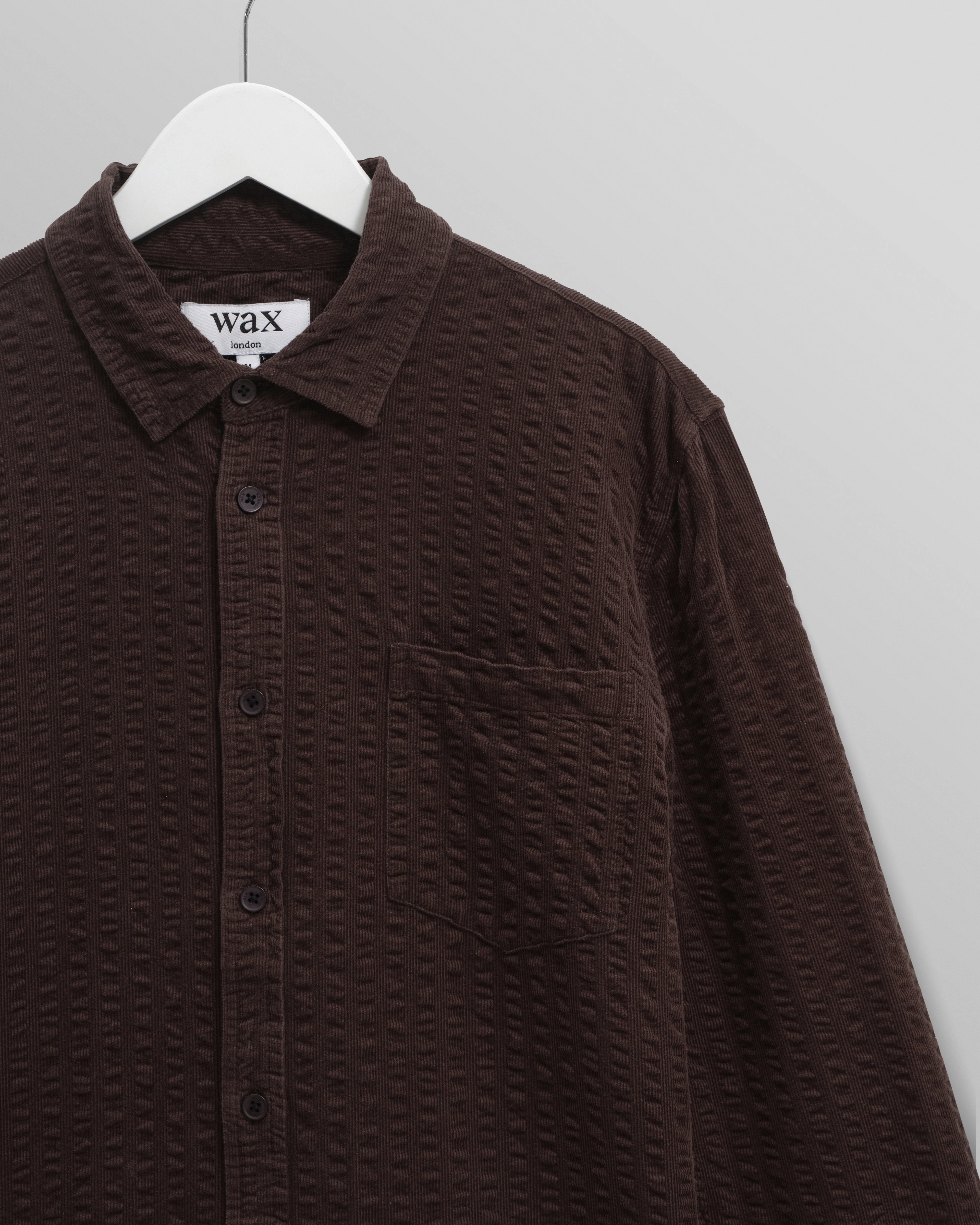 Shelly - Dark Brown Seersucker Corduroy Shirt - Image 7