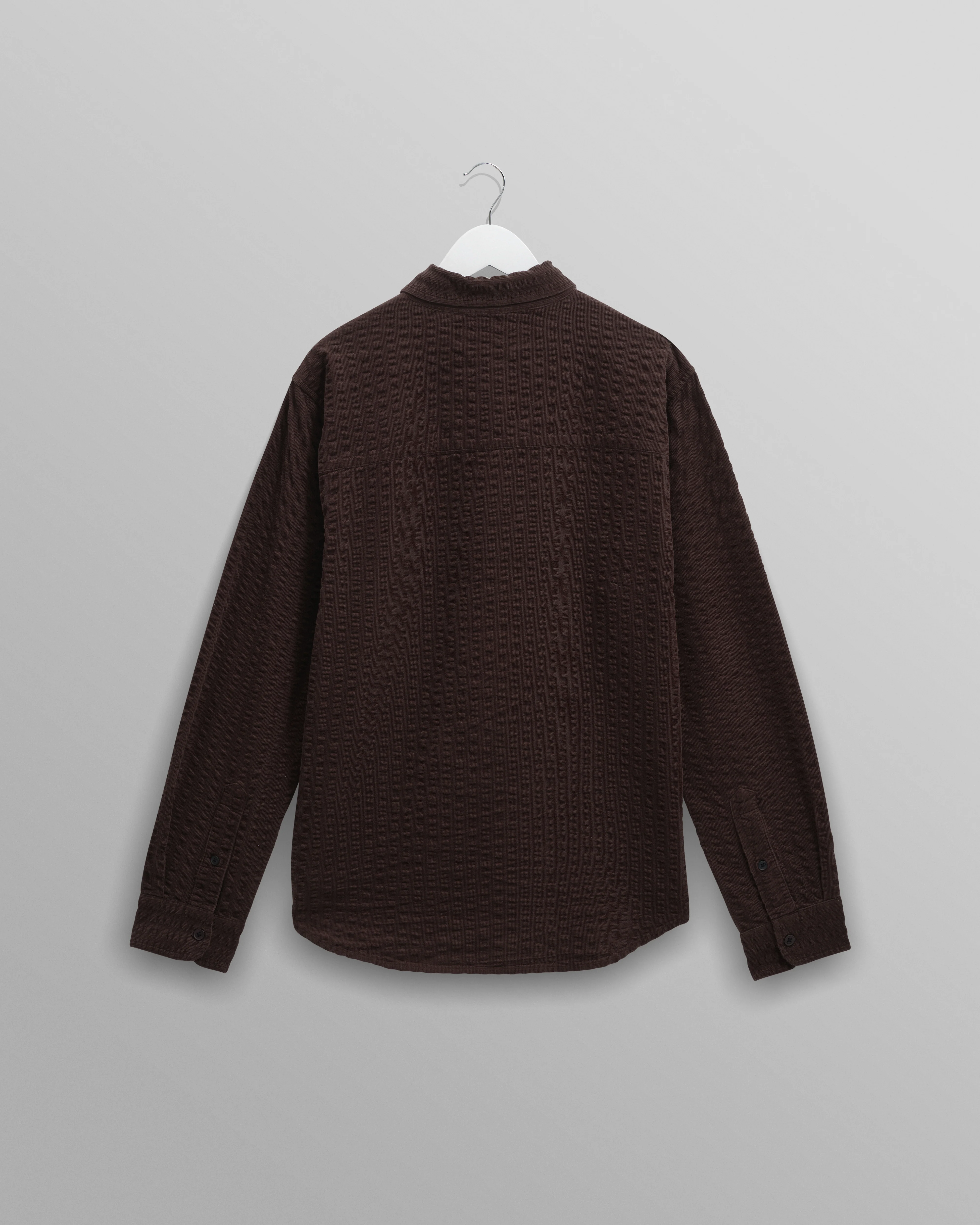 Shelly - Dark Brown Seersucker Corduroy Shirt - Image 8