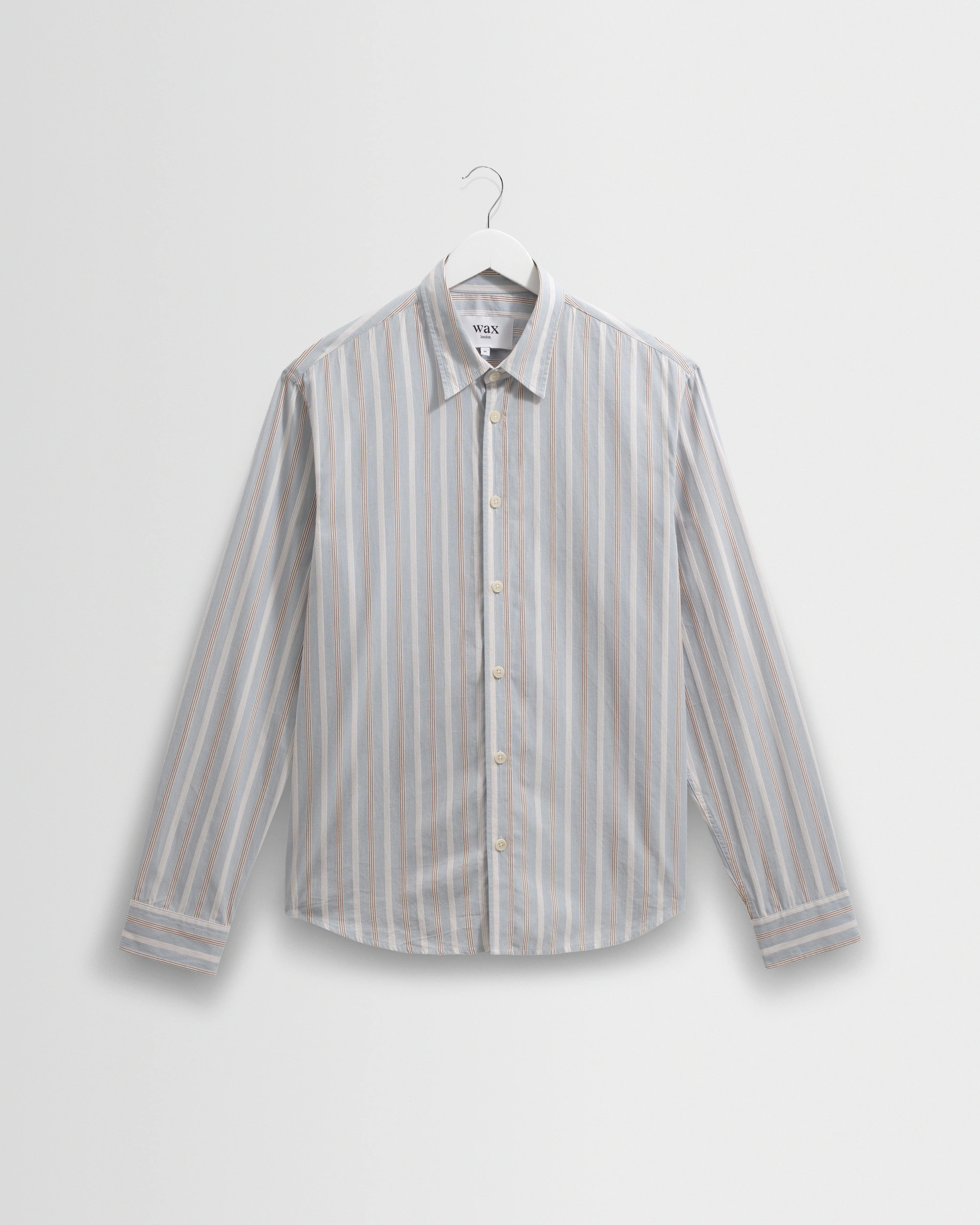 Shelly - Light Blue Dobby Stripe Cotton Shirt