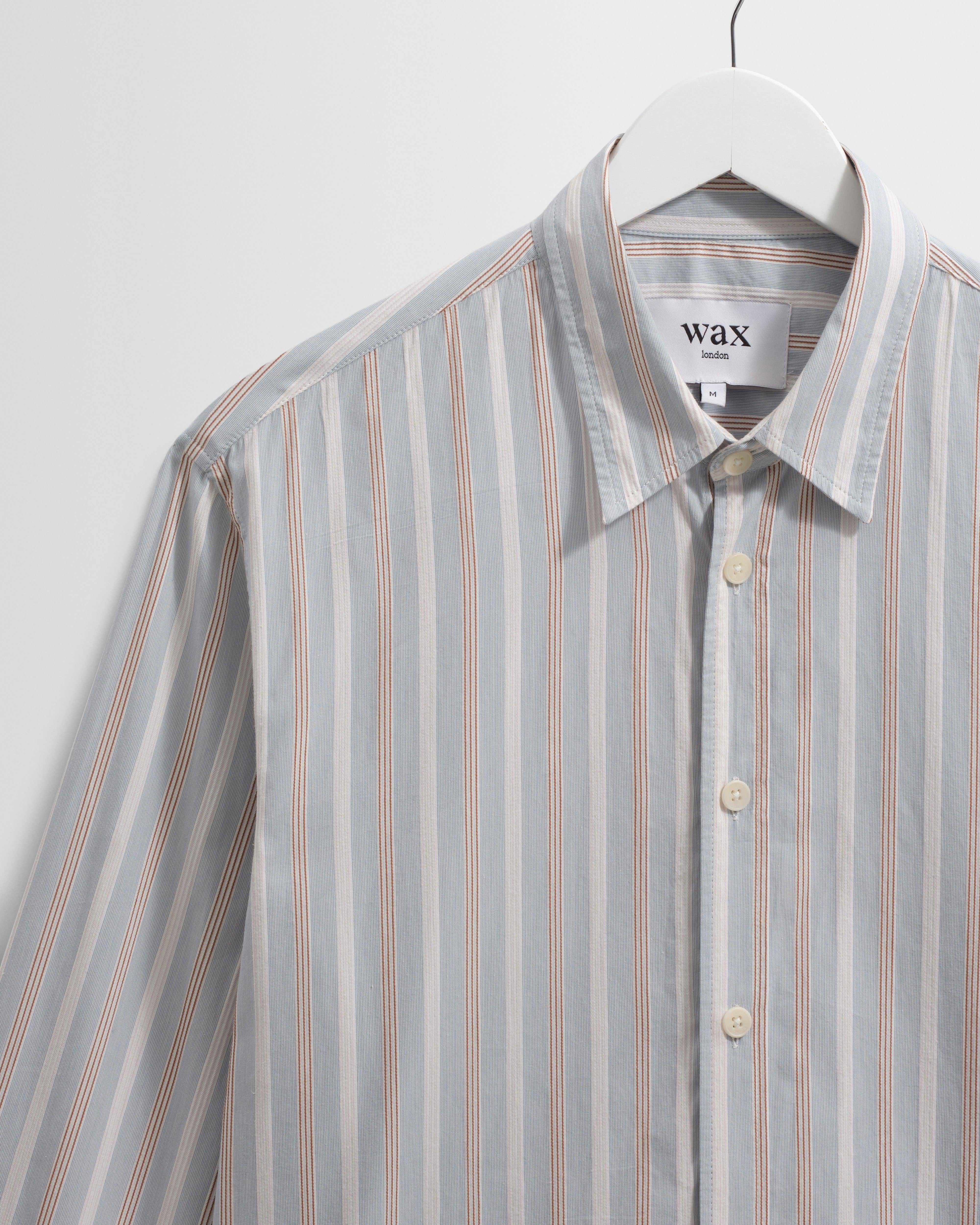 Shelly - Light Blue Dobby Stripe Cotton Shirt - Image 7