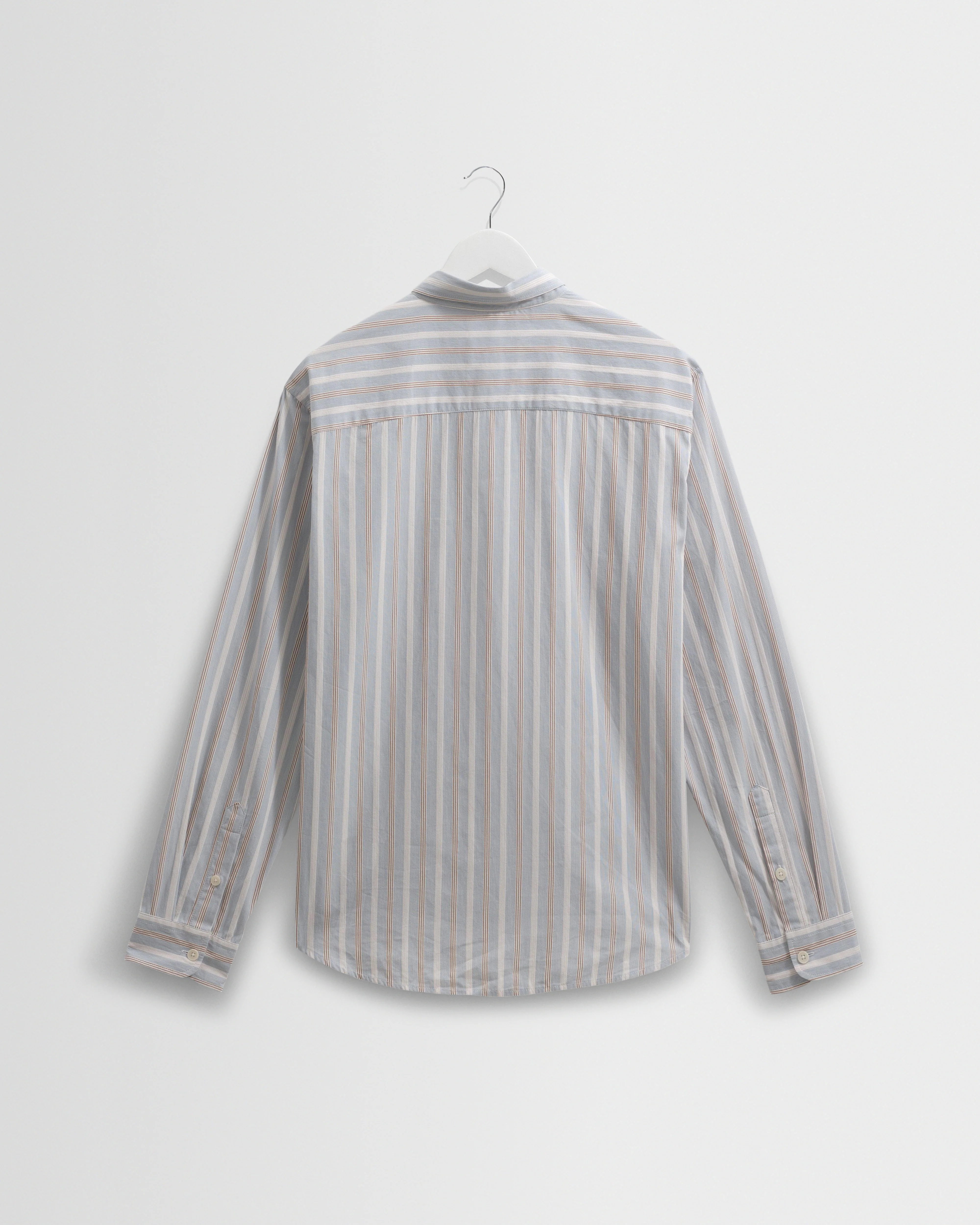 Shelly - Light Blue Dobby Stripe Cotton Shirt - Image 8