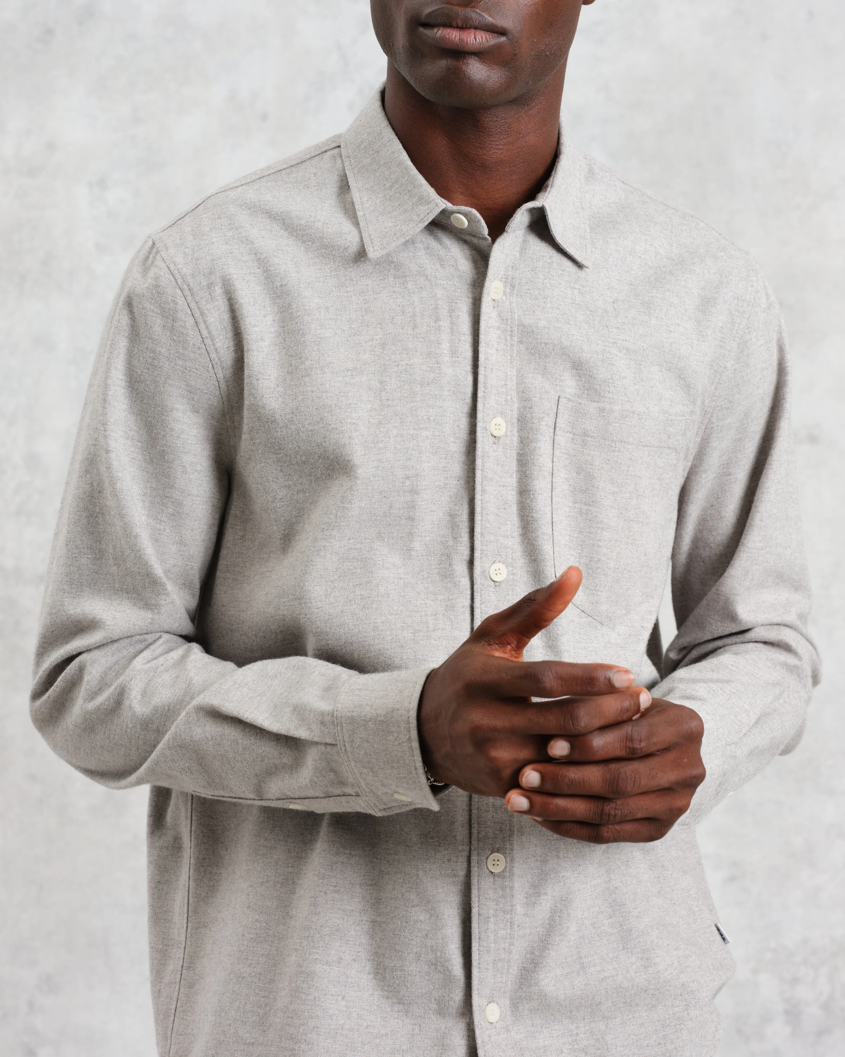 Shelly - Natural Plain Flannel Shirt - Image 3