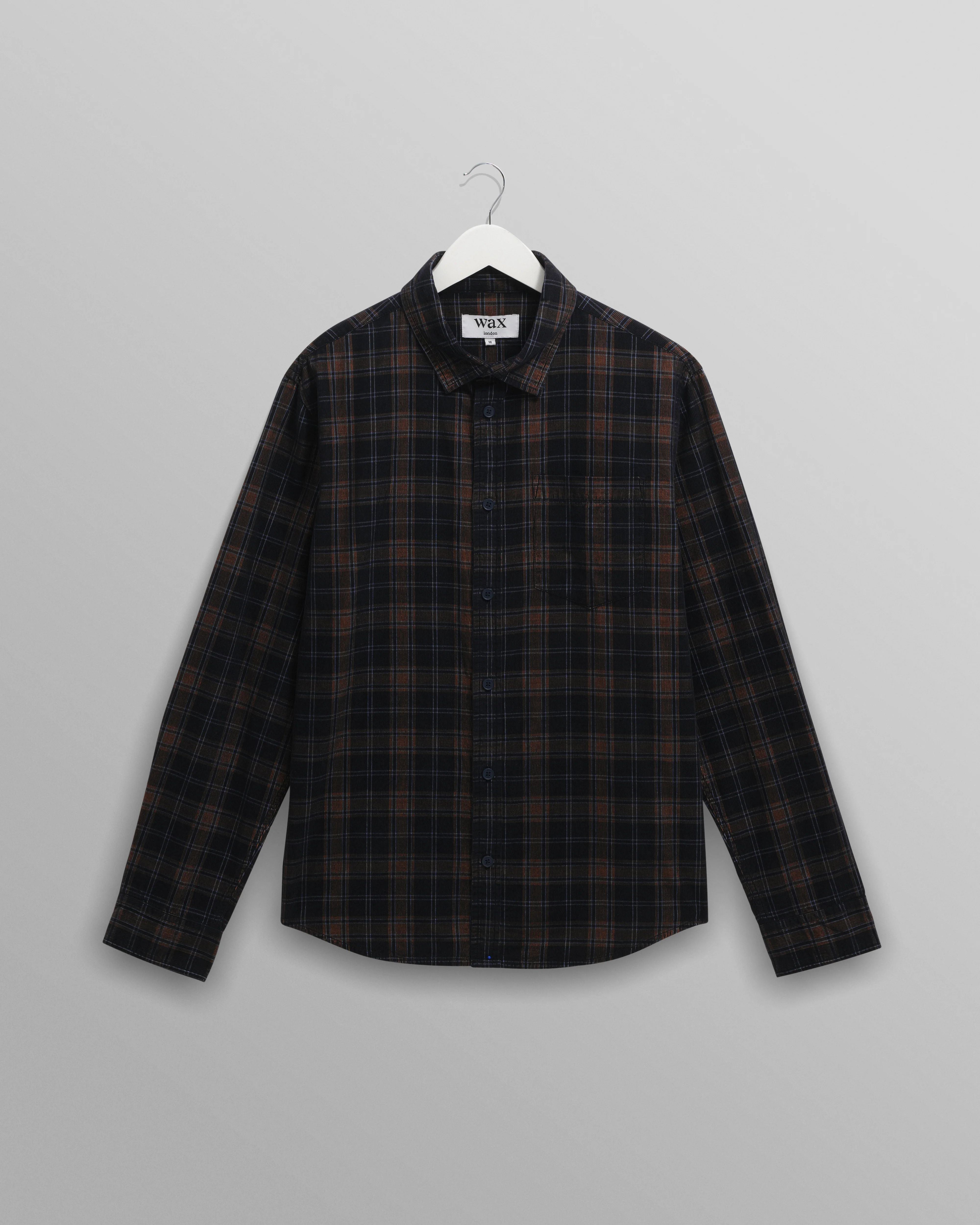 Shelly - Navy And Multicolour Check Corduroy Shirt