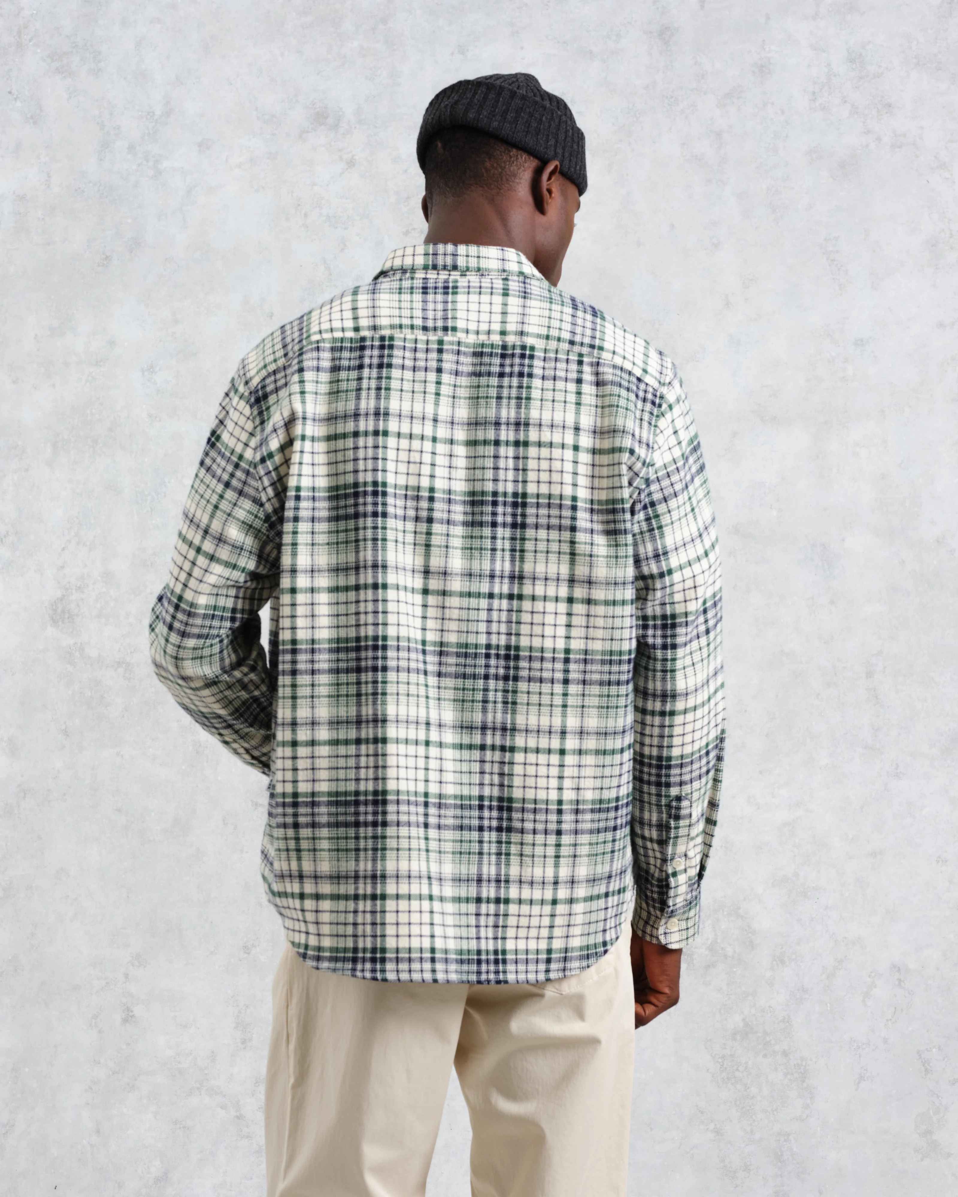Shelly - Navy And Green Check Flannel Shirt - Image 7