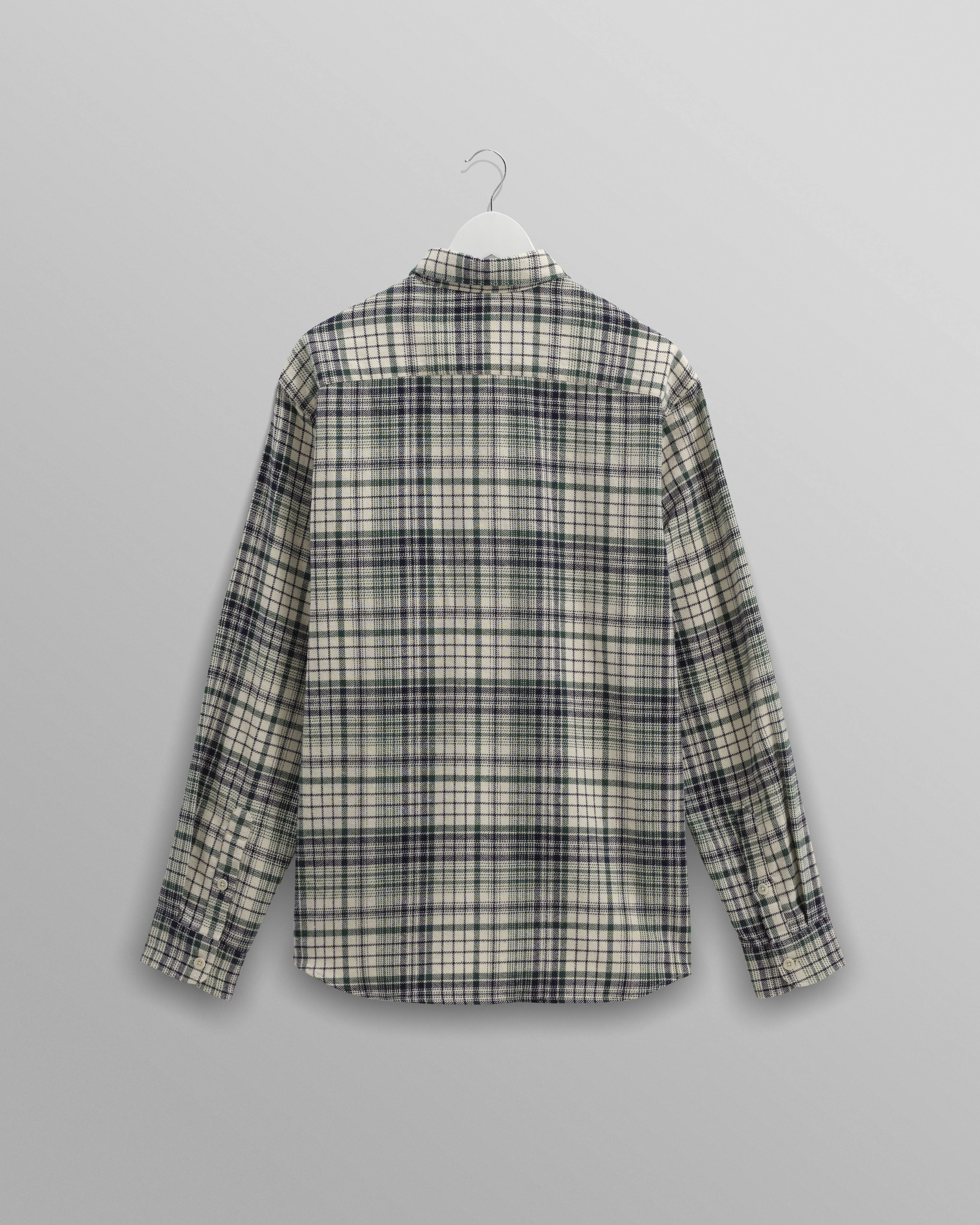Shelly - Navy And Green Check Flannel Shirt - Image 9