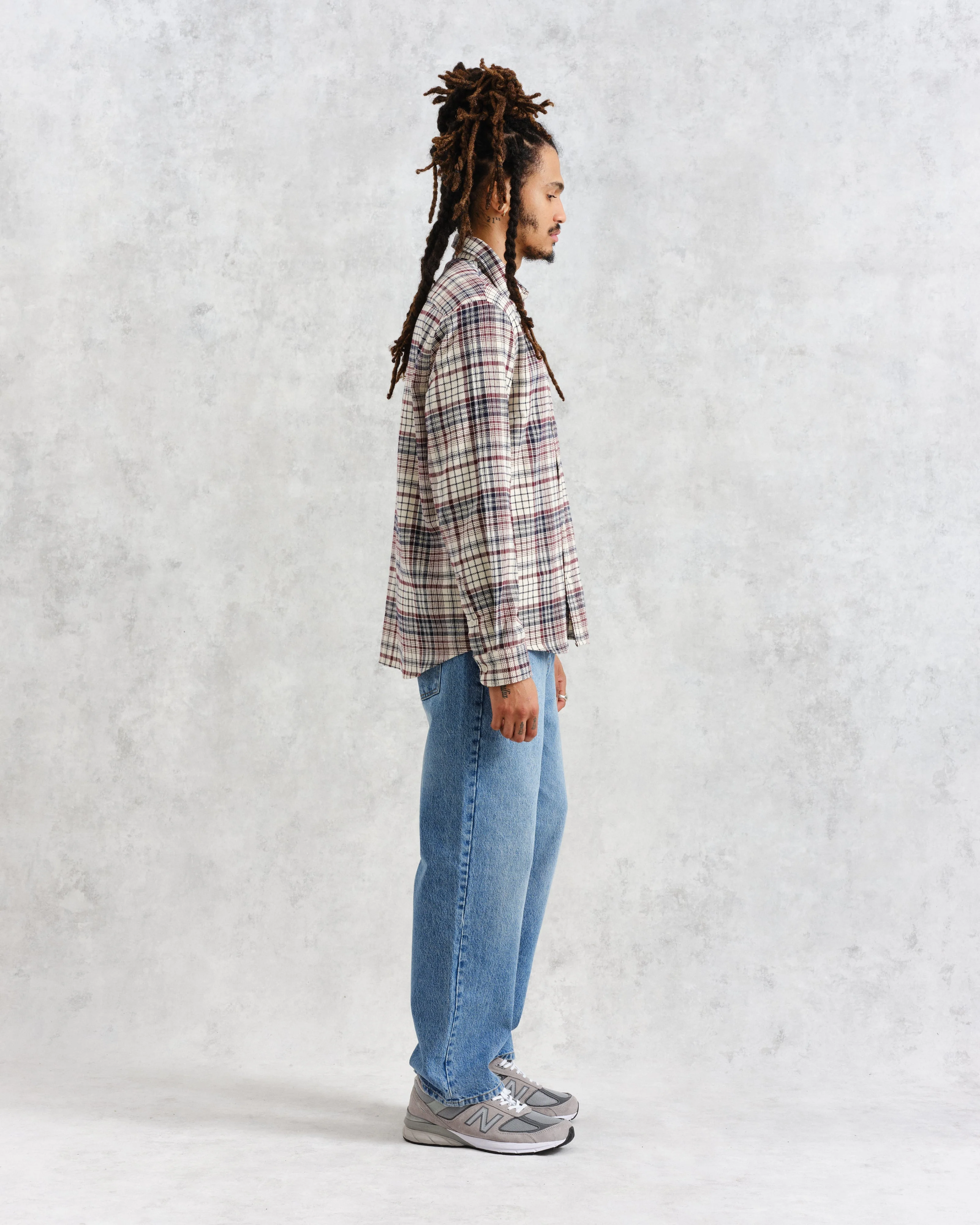 Shelly - Navy And Red Check Flannel Shirt - Image 3