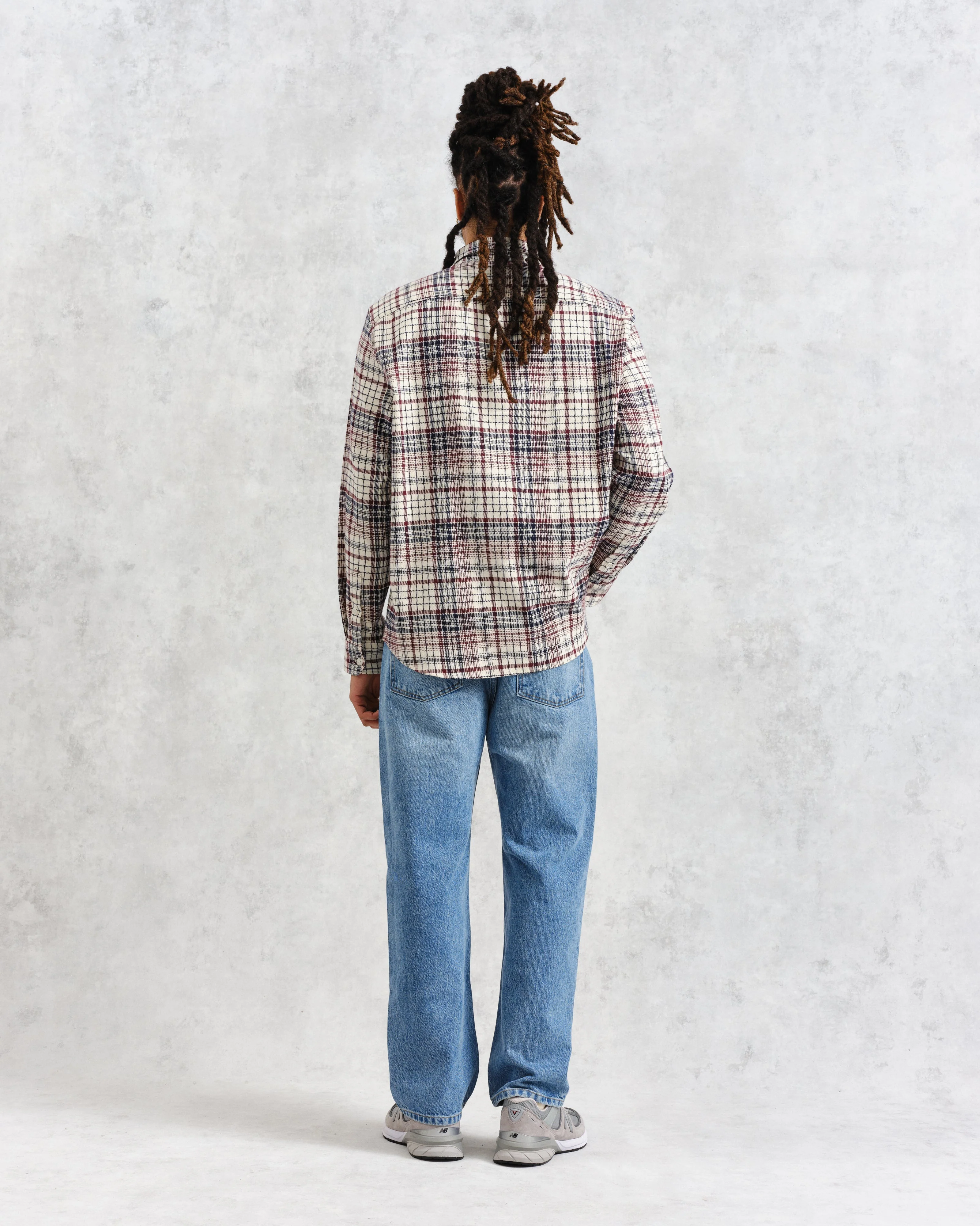 Shelly - Navy And Red Check Flannel Shirt - Image 4