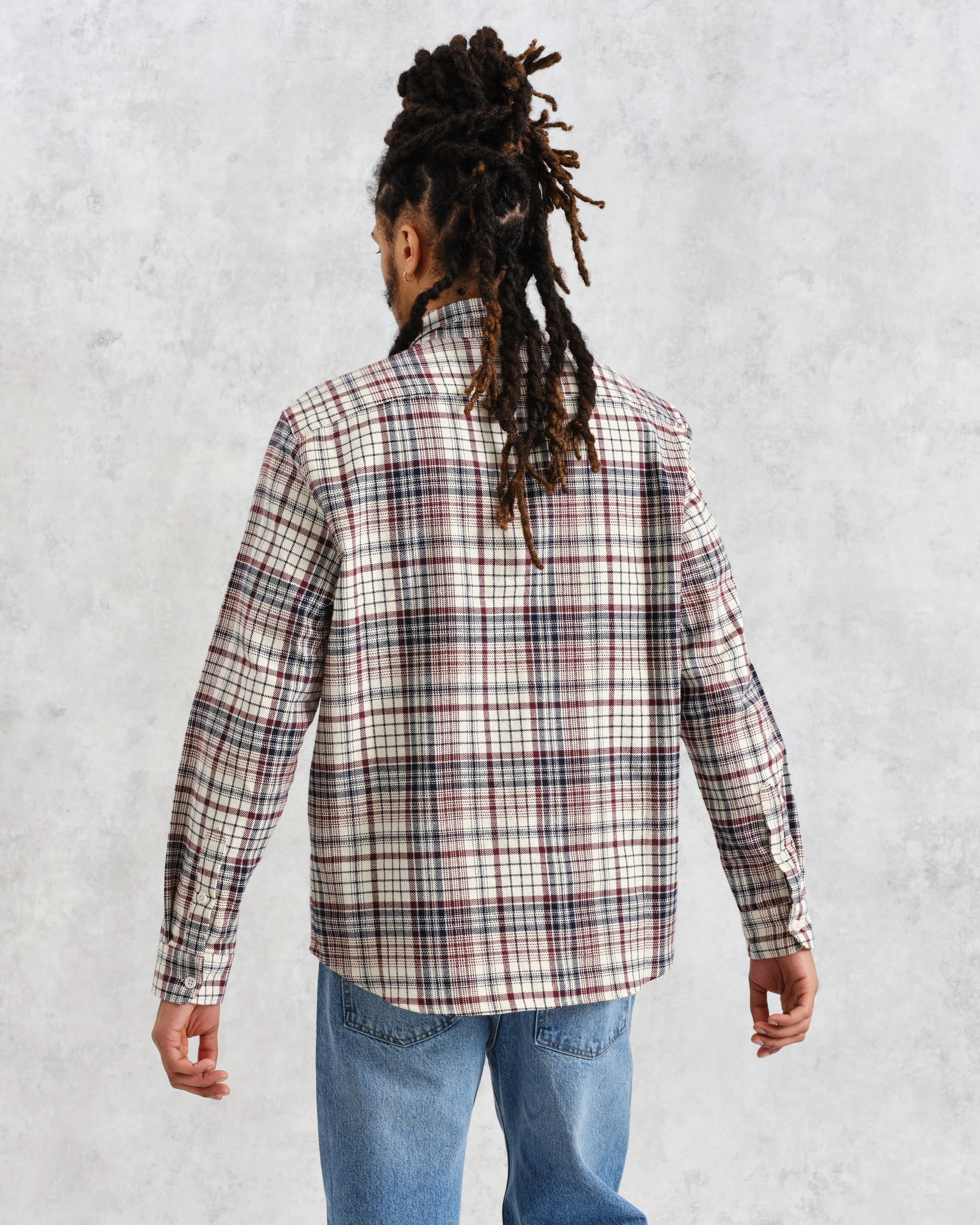 Shelly - Navy And Red Check Flannel Shirt - Image 5