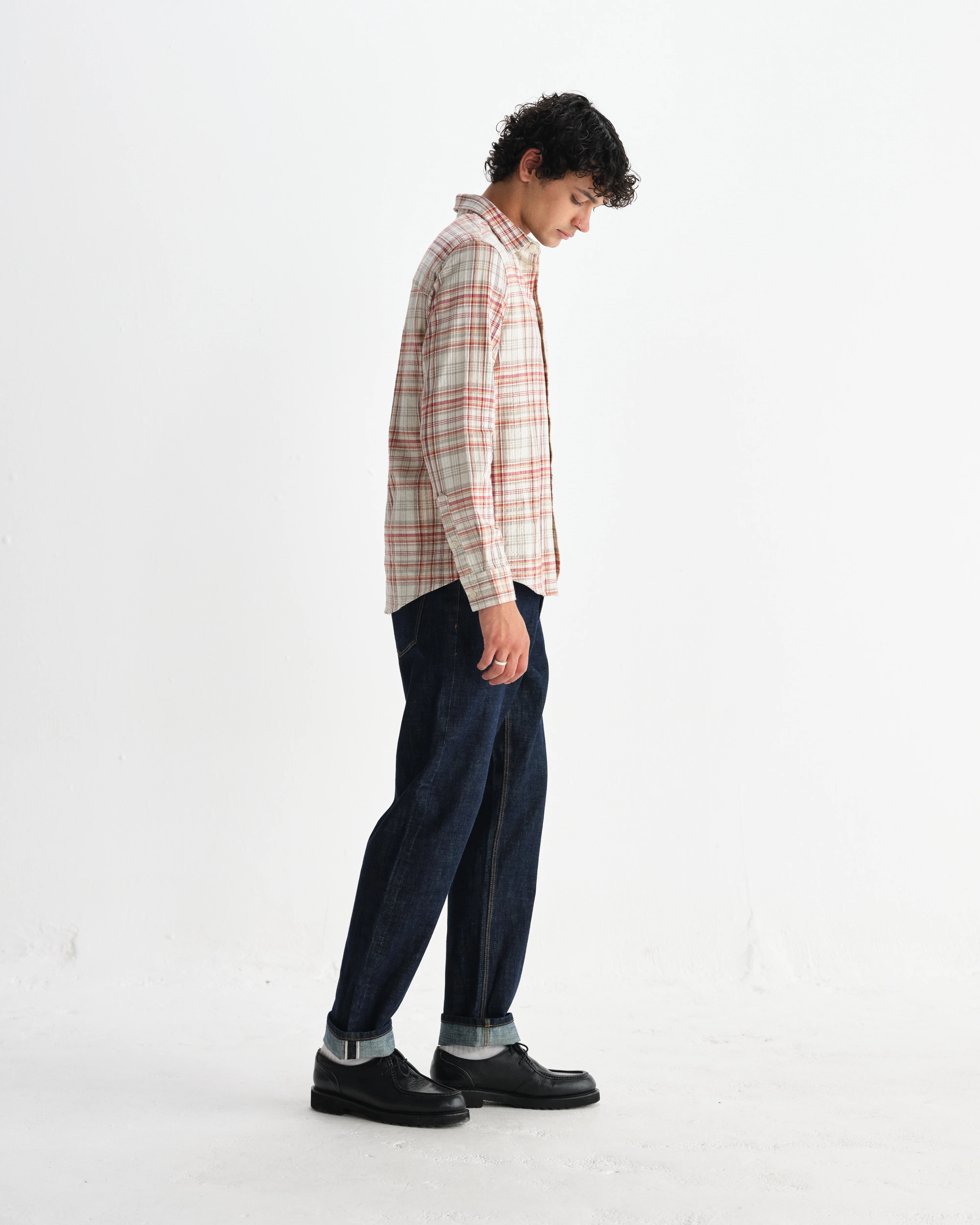 Shelly - Rust And Multicolour Seersucker Flannel Shirt - Image 5