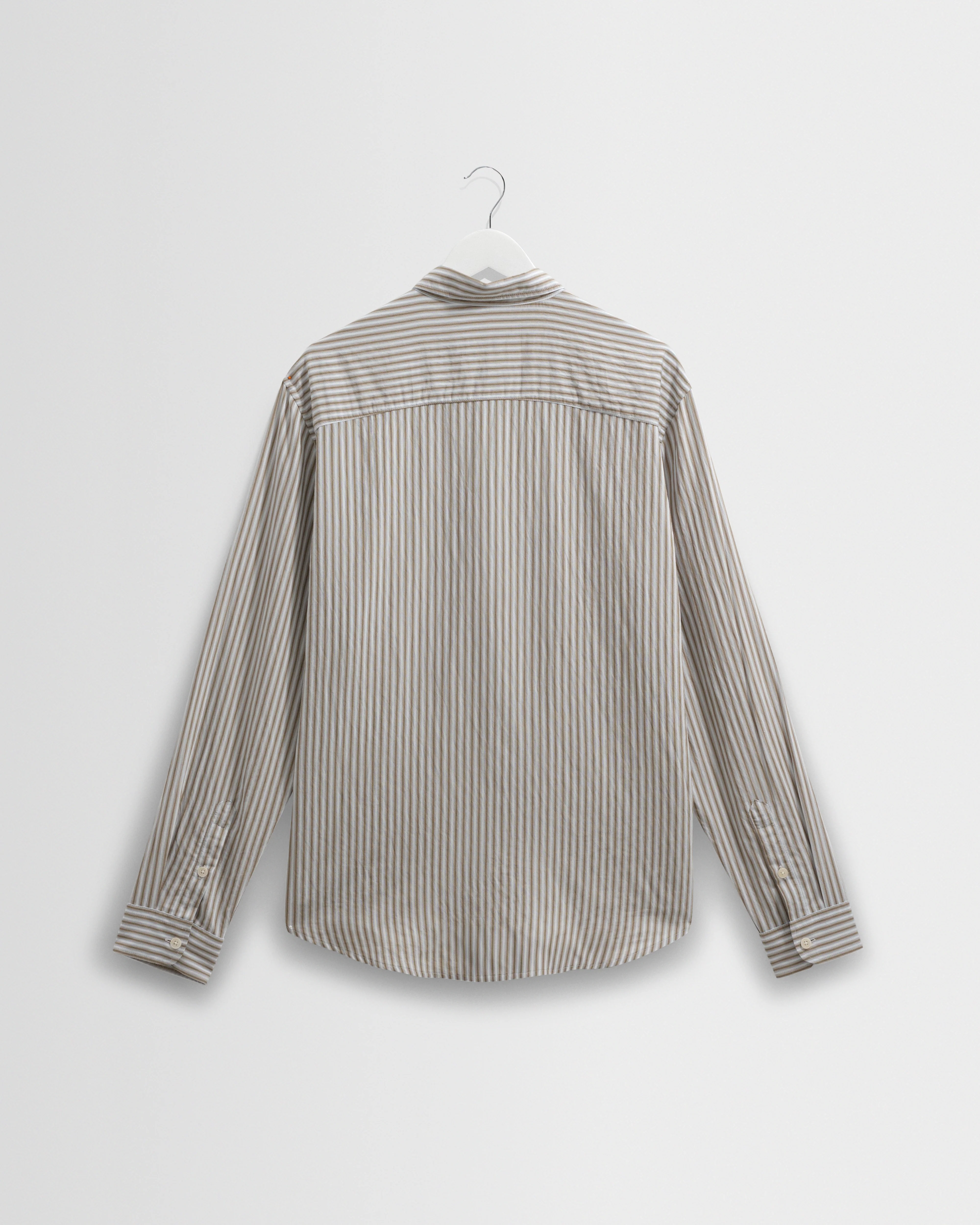 Shelly - Sage Viscose Stripe Shirt - Image 8