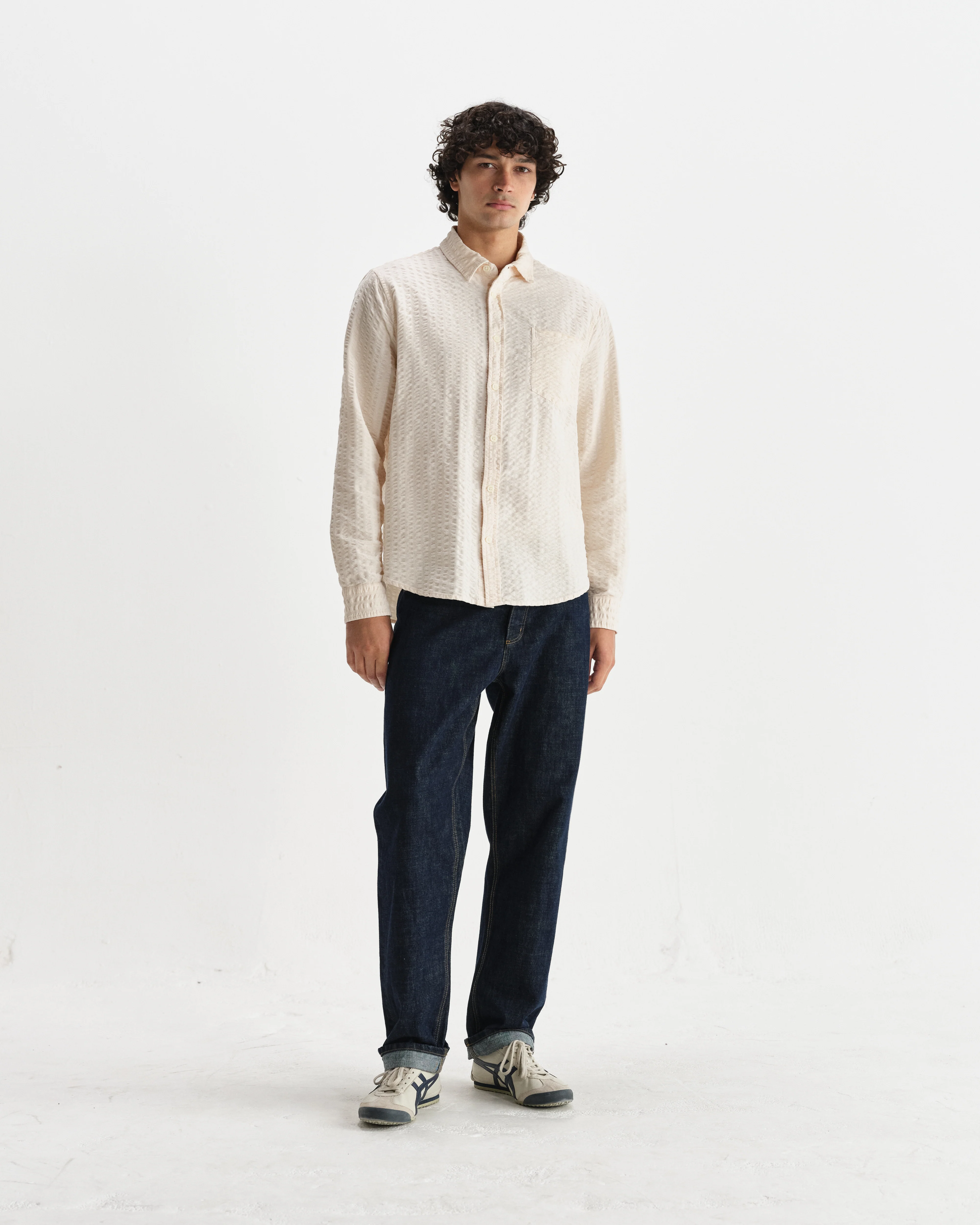 Shelly - Stone Seersucker Corduroy Shirt - Image 4