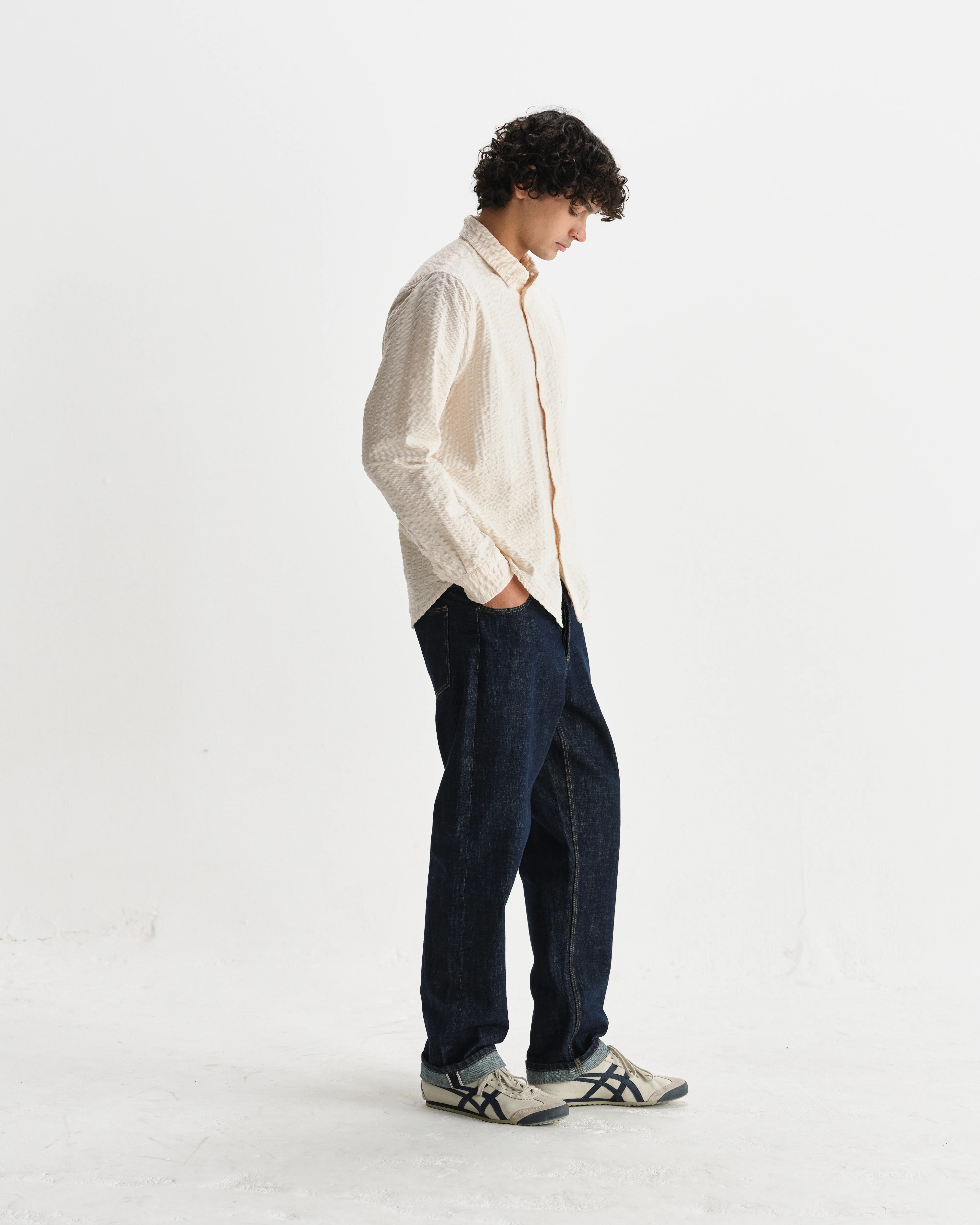 Shelly - Stone Seersucker Corduroy Shirt - Image 5