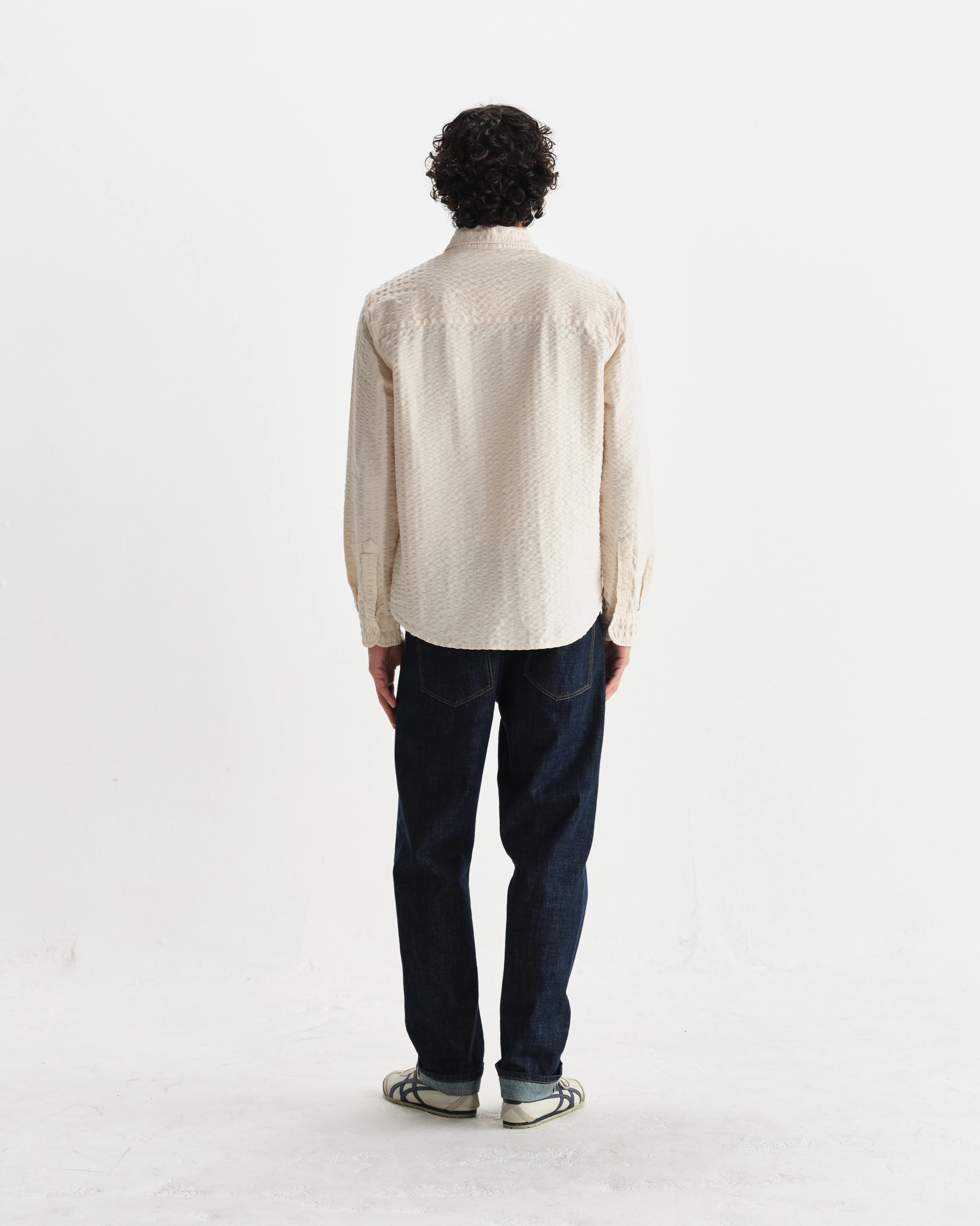 Shelly - Stone Seersucker Corduroy Shirt - Image 6
