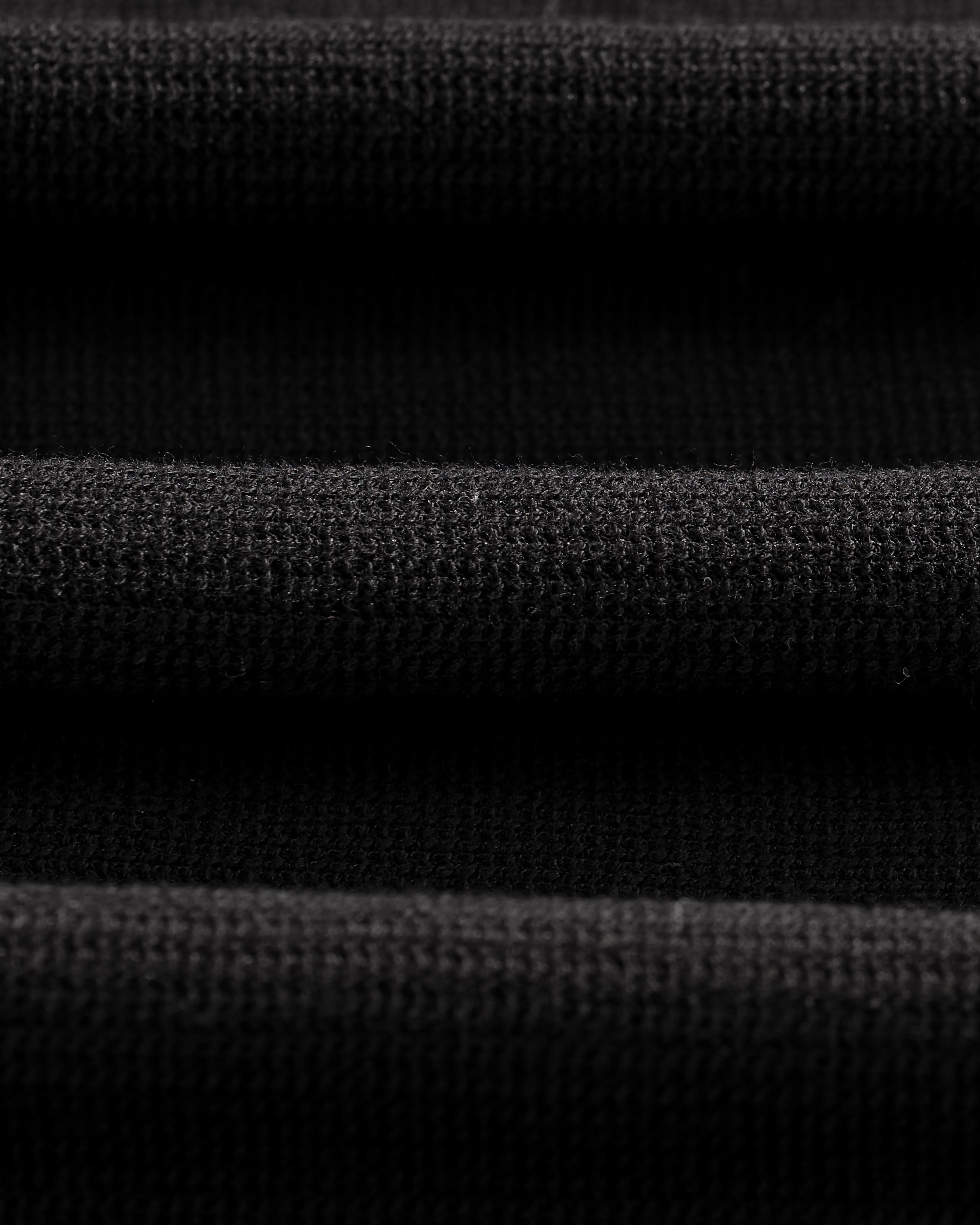 Shore - Black Textured Long-Sleeve Polo Shirt - Image 8