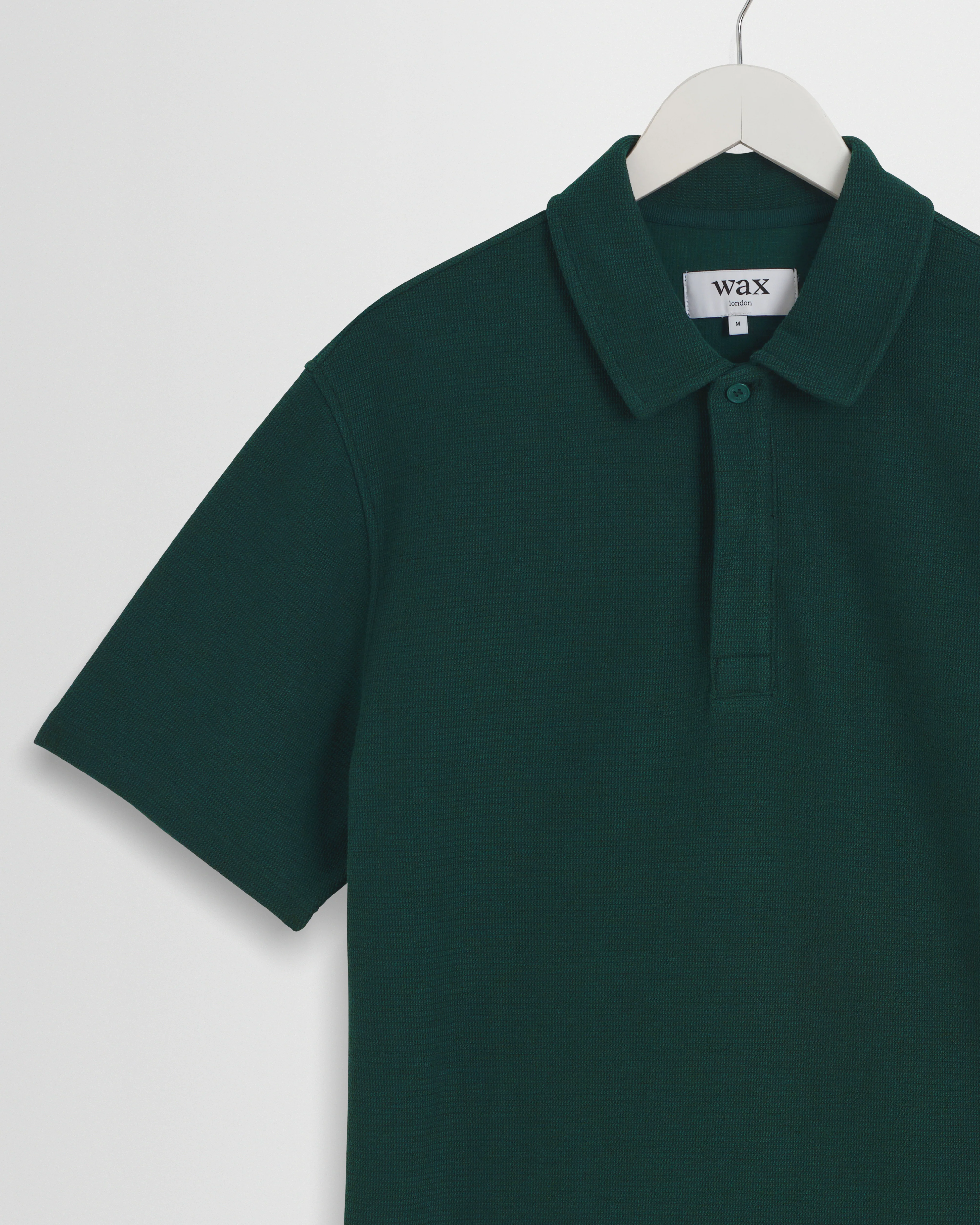 Shore - Bottle Green Textured Short-Sleeve Polo Shirt - Image 7
