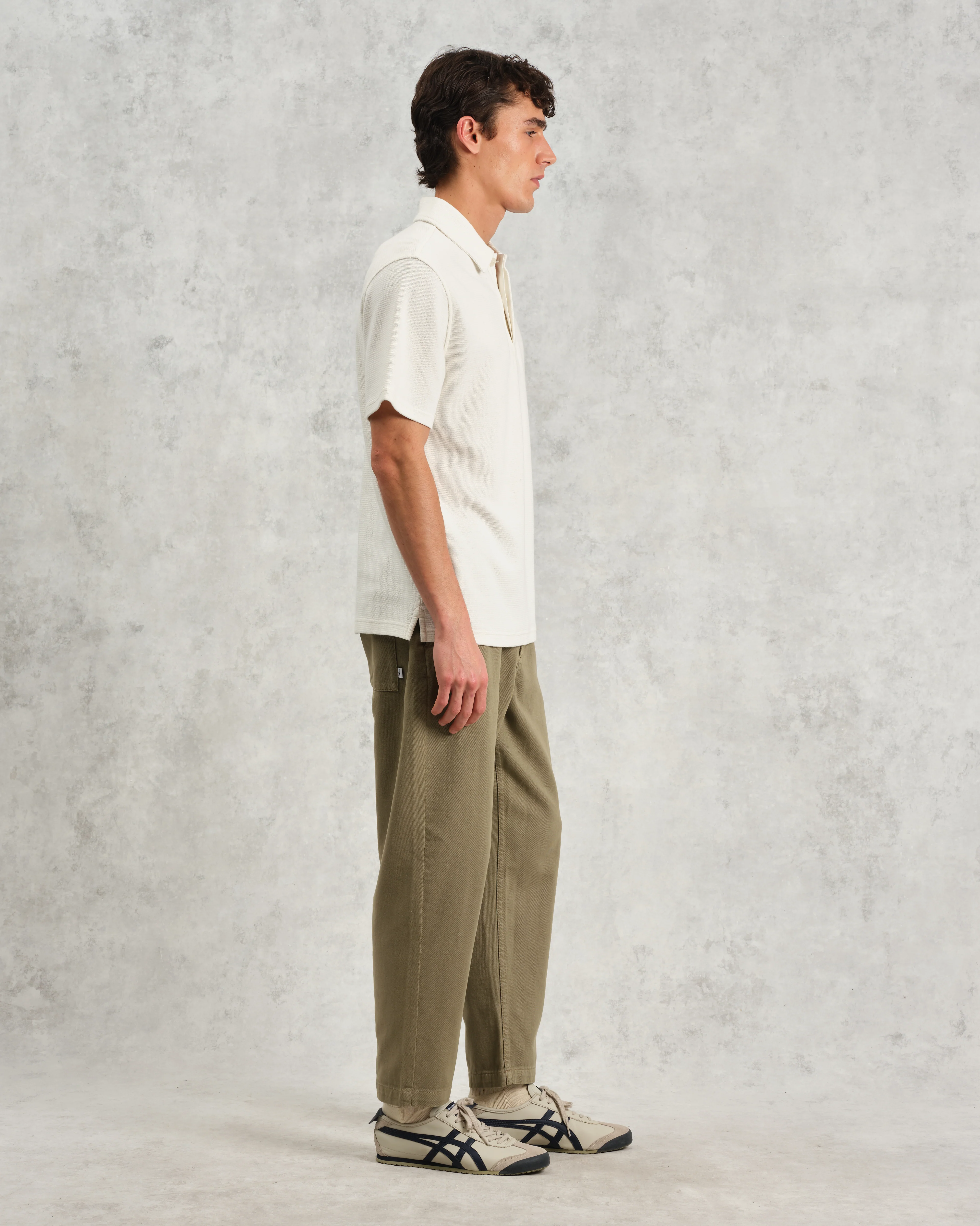 Shore - Ecru Textured Organic Cotton Polo Shirt - Image 5